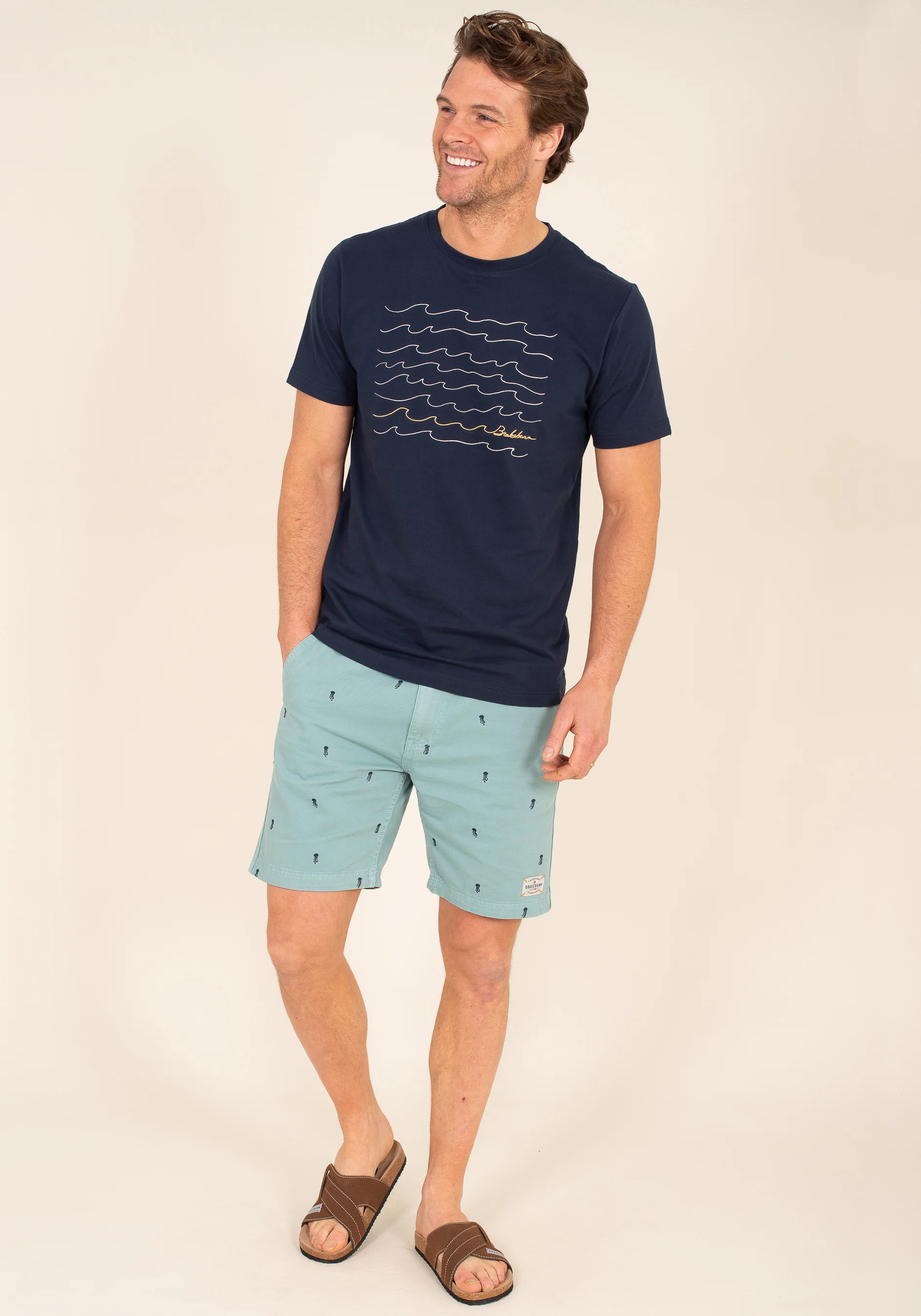 Organic Cotton Embroidered Waves T-Shirt - Image 5