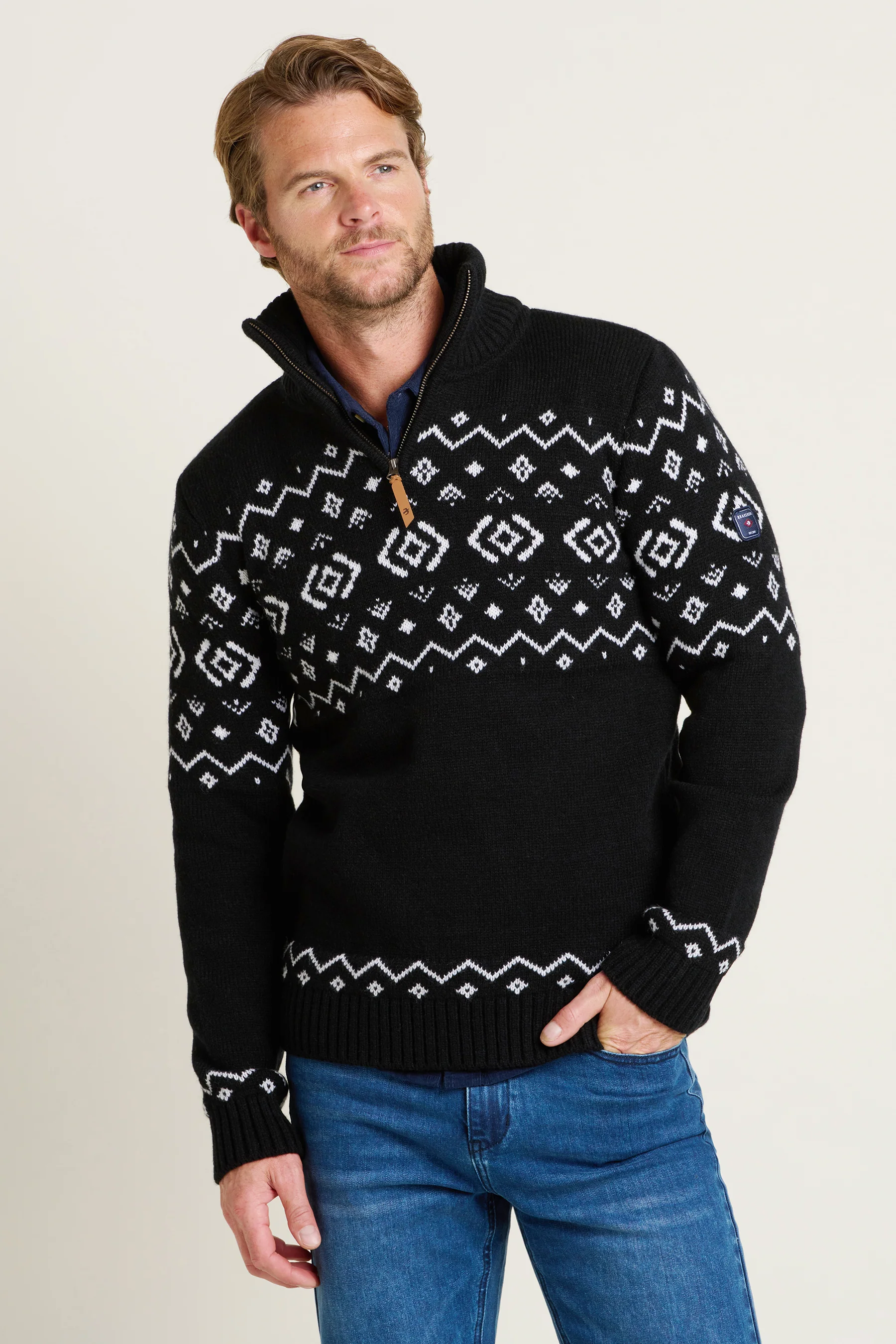 Fairisle Quarter Zip Jumper - Image 2