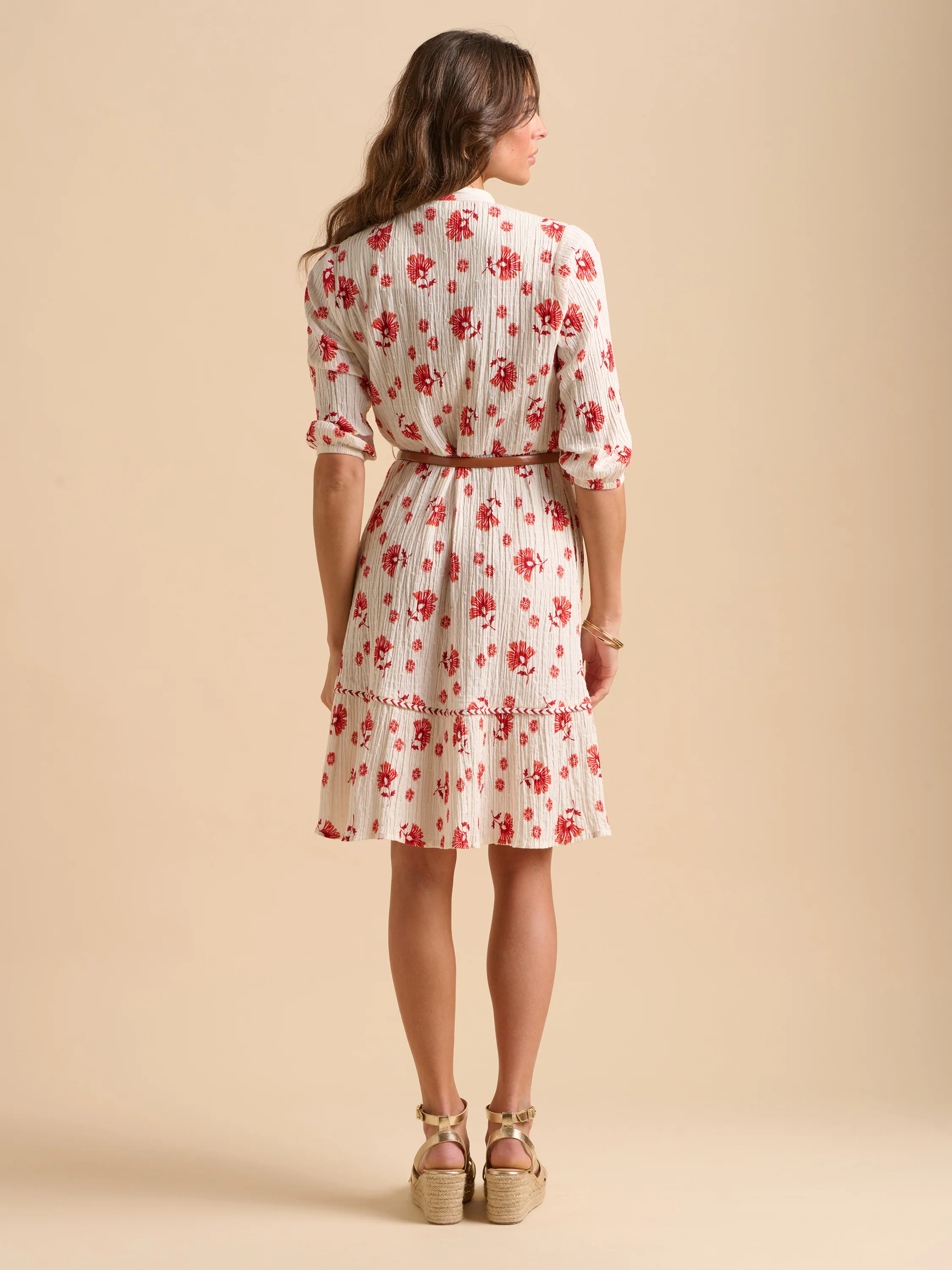 Fan Floral Knee Length Dress - Image 4