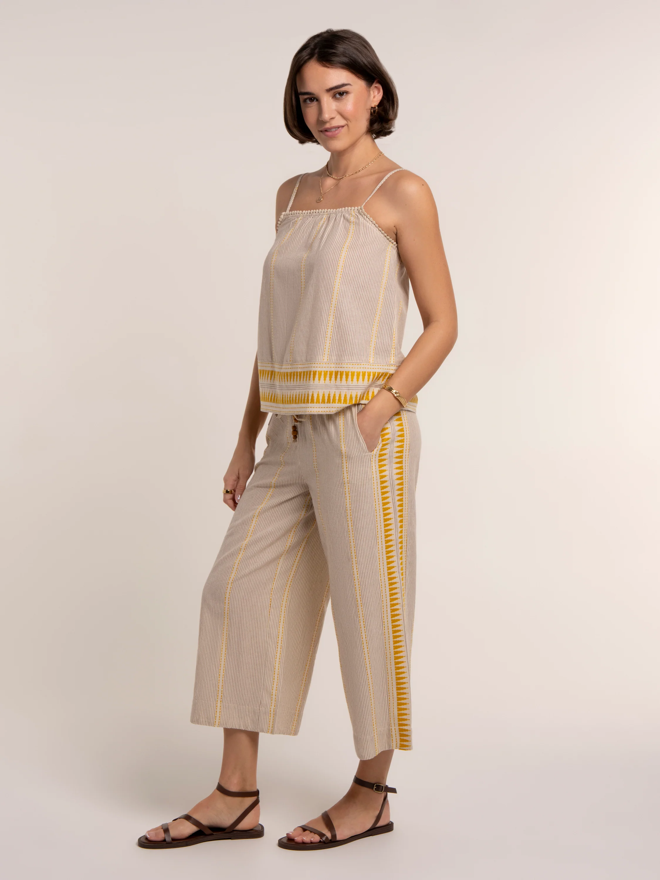 Fernanda Cropped Wide Leg Beach Pants