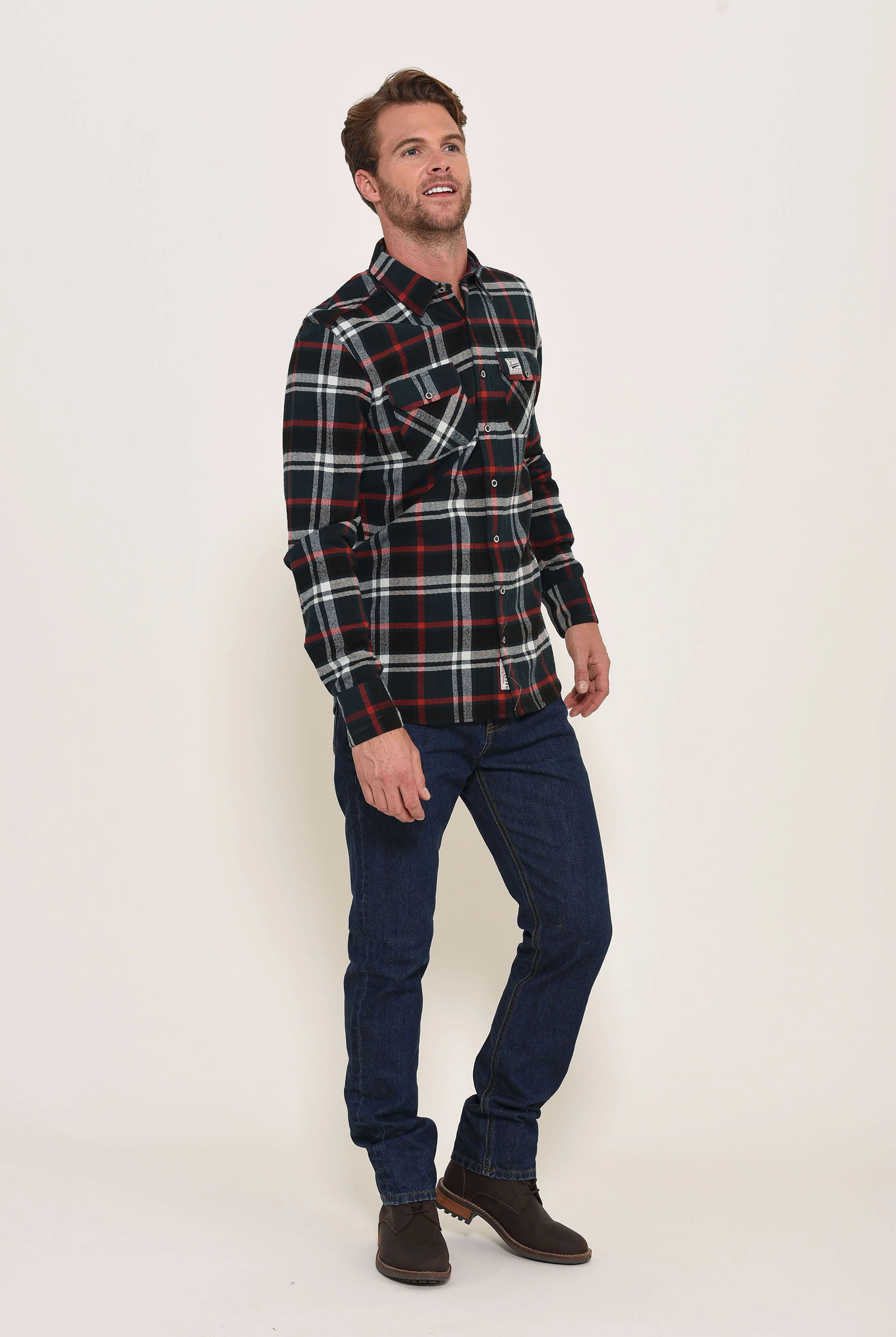 Flannel Check Shirt Green - Image 2