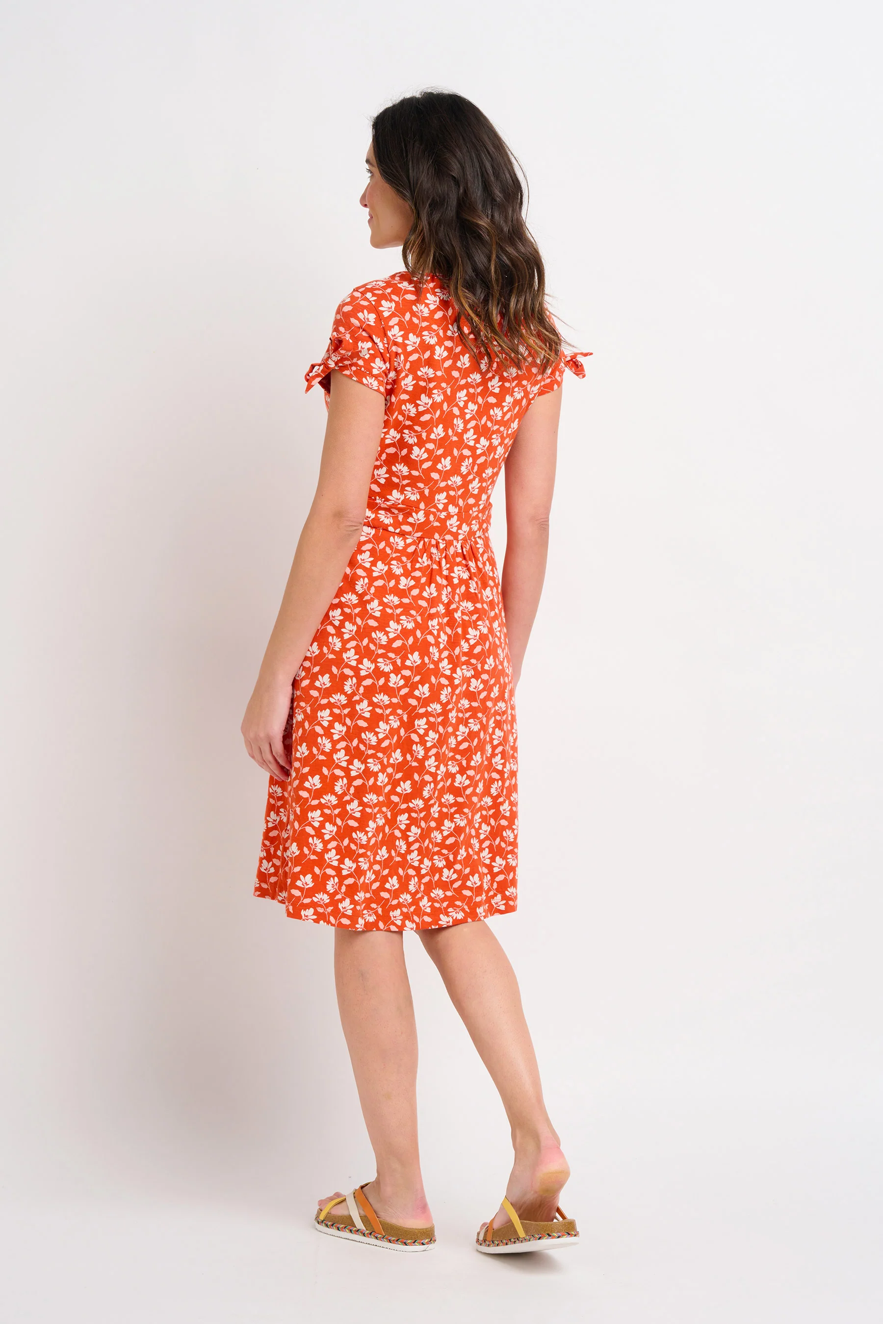 Floating Floral Tie Sleeve Dress - Image 3