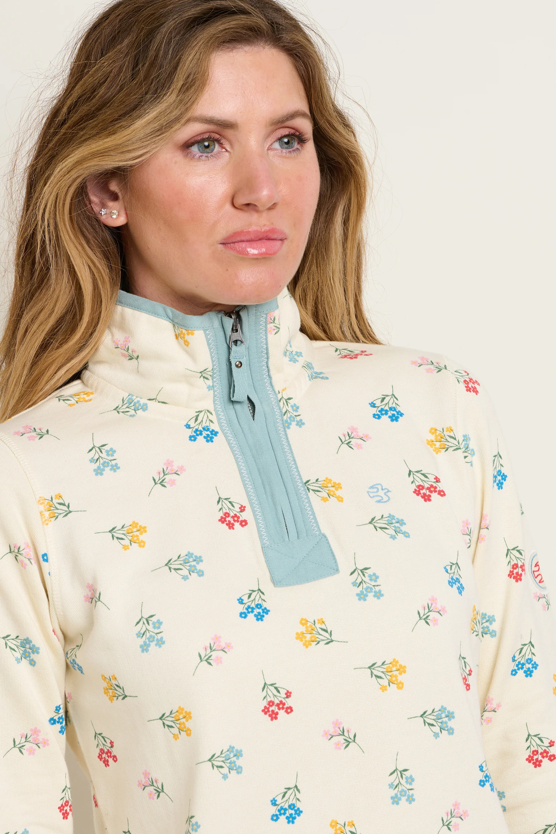Floral Quarter Zip Sweat - Image 3