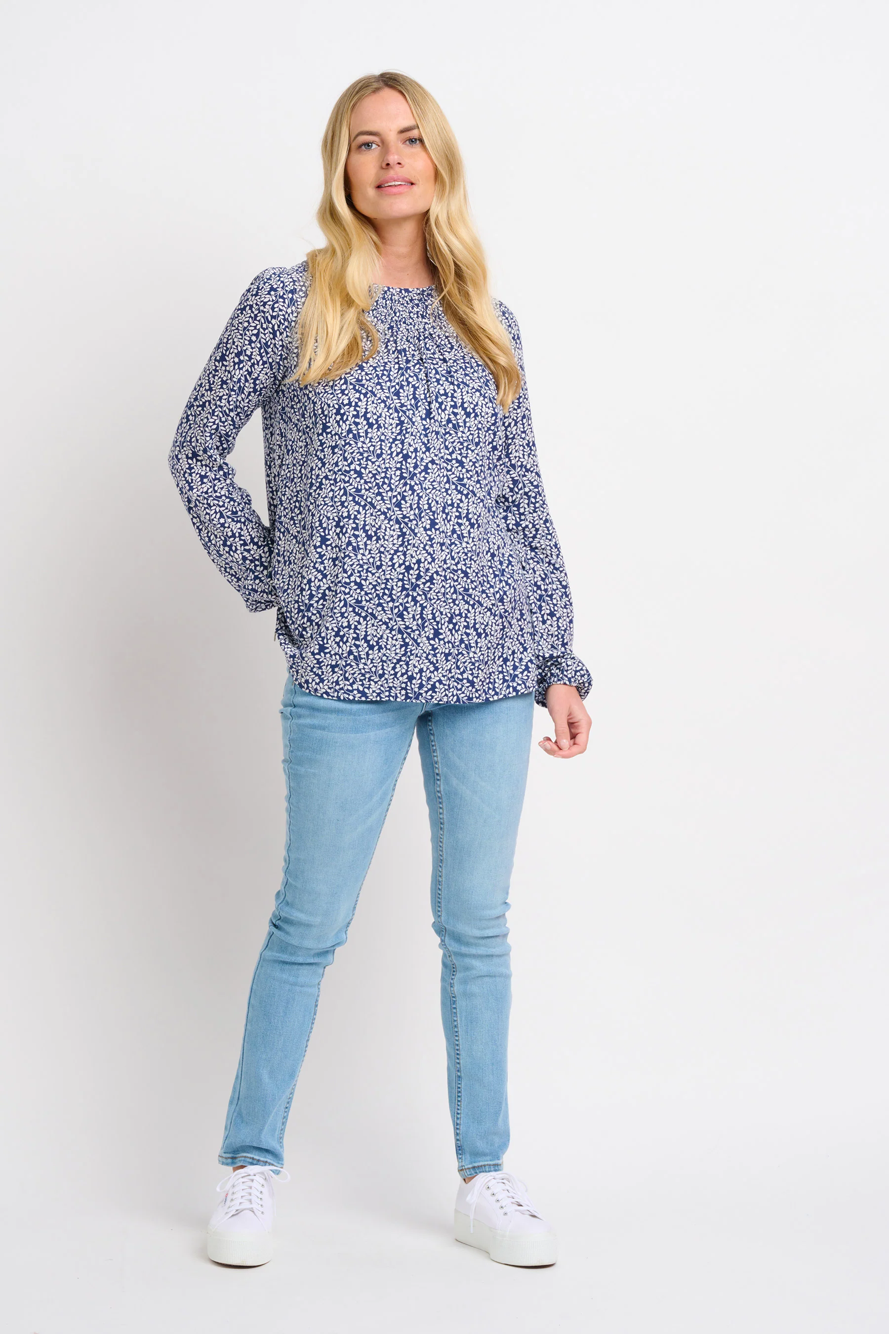 Floral Trail Shirring Blouse - Image 5