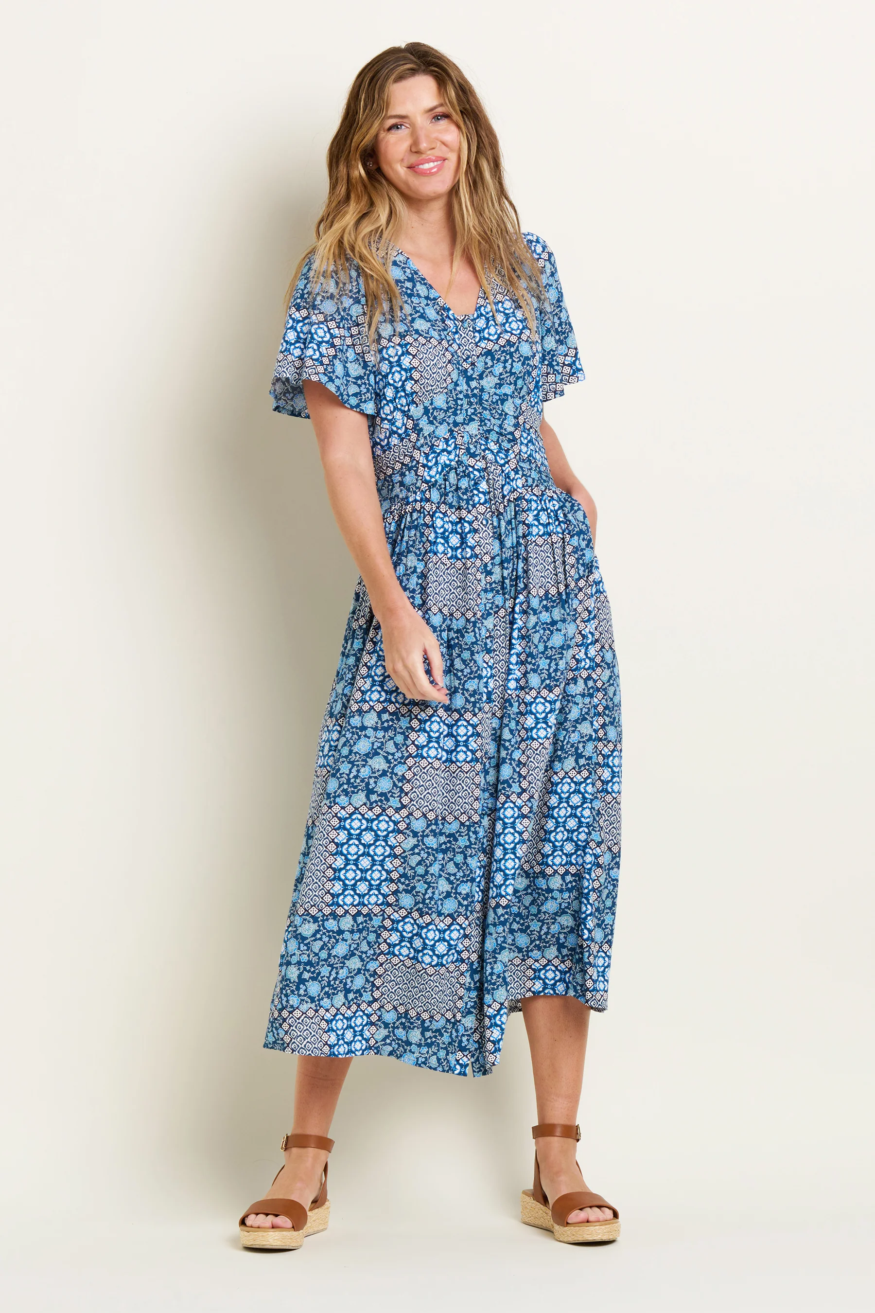 Folk Floral Patchwork Dress - Image 5