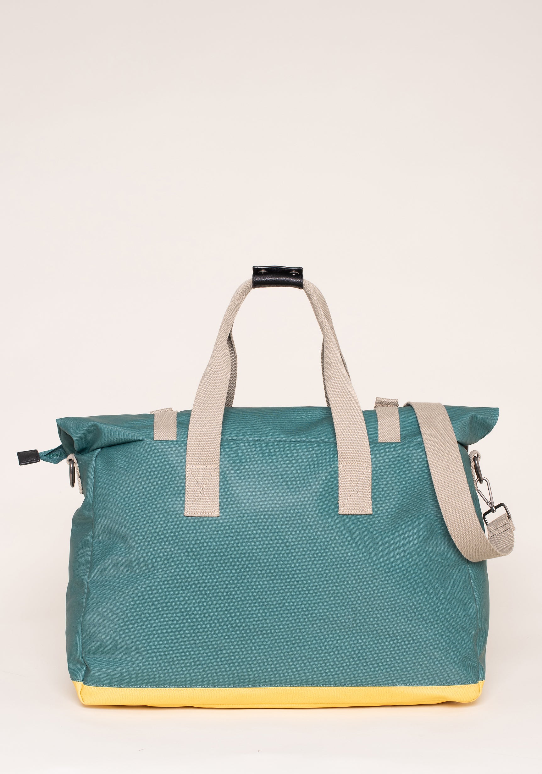 Green And Yellow Rolled Top Holdall Bag - Image 3