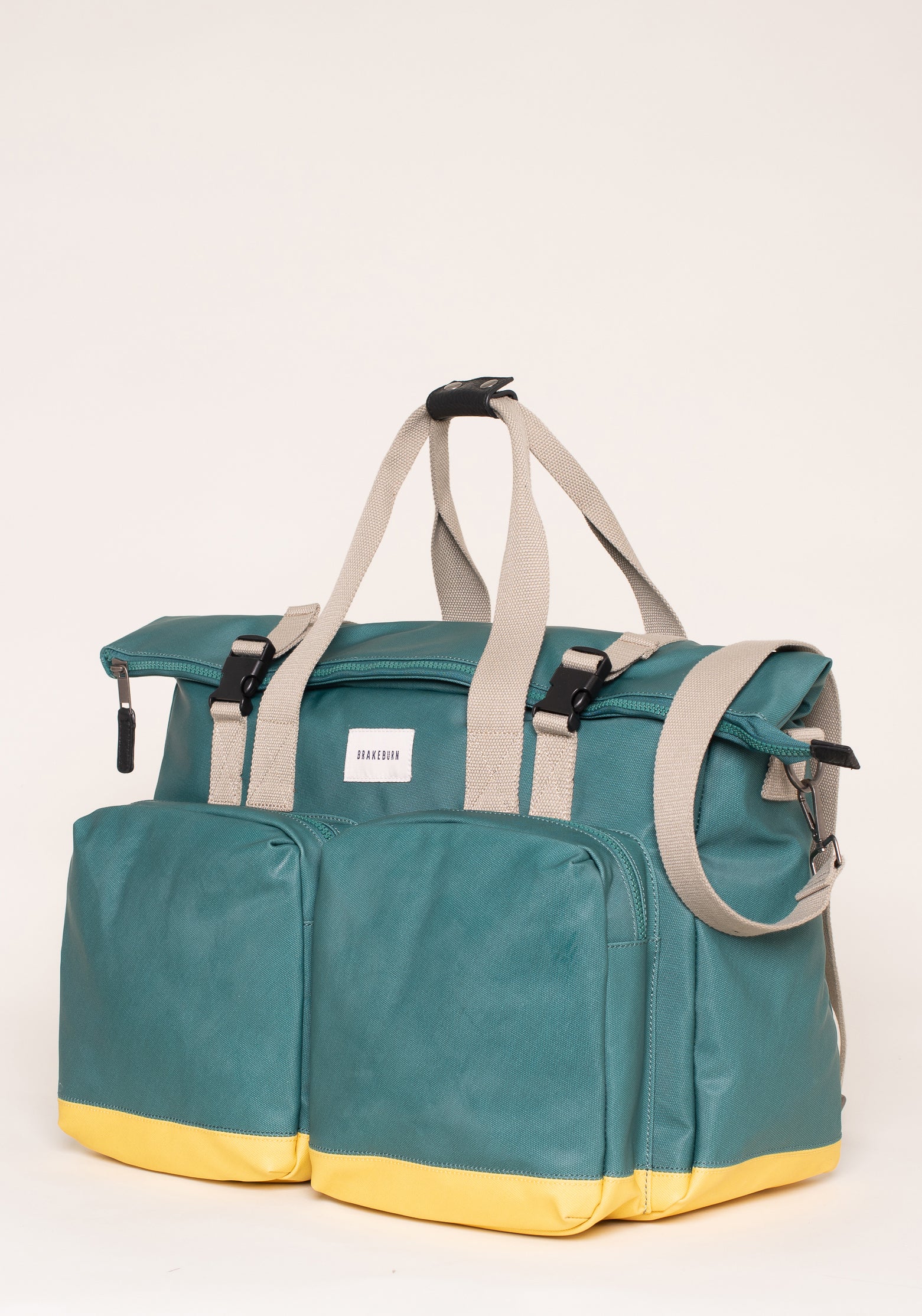 Green And Yellow Rolled Top Holdall Bag - Image 4