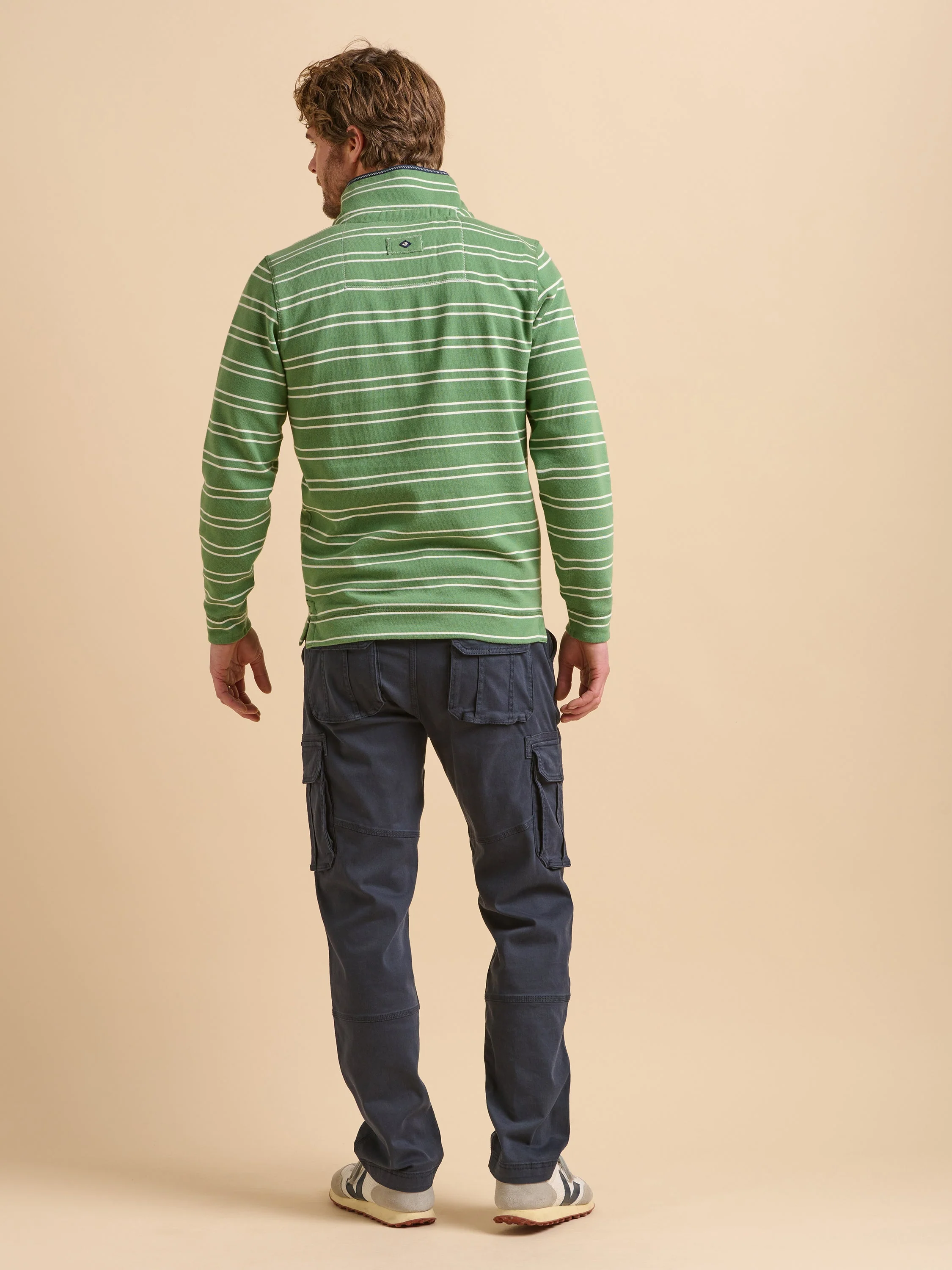 Green Stripe Quarter Zip Sweat - Image 3
