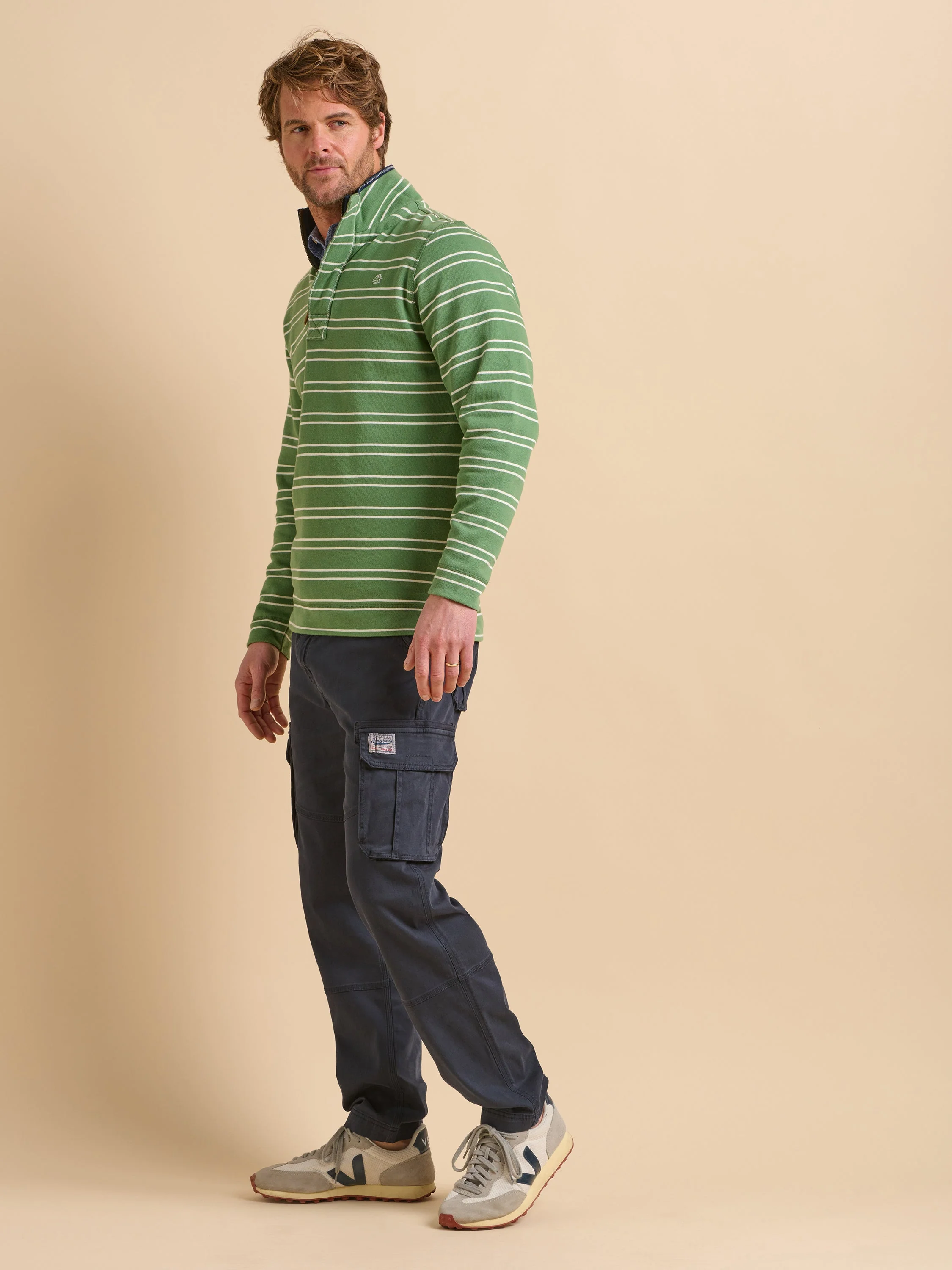 Green Stripe Quarter Zip Sweat - Image 4