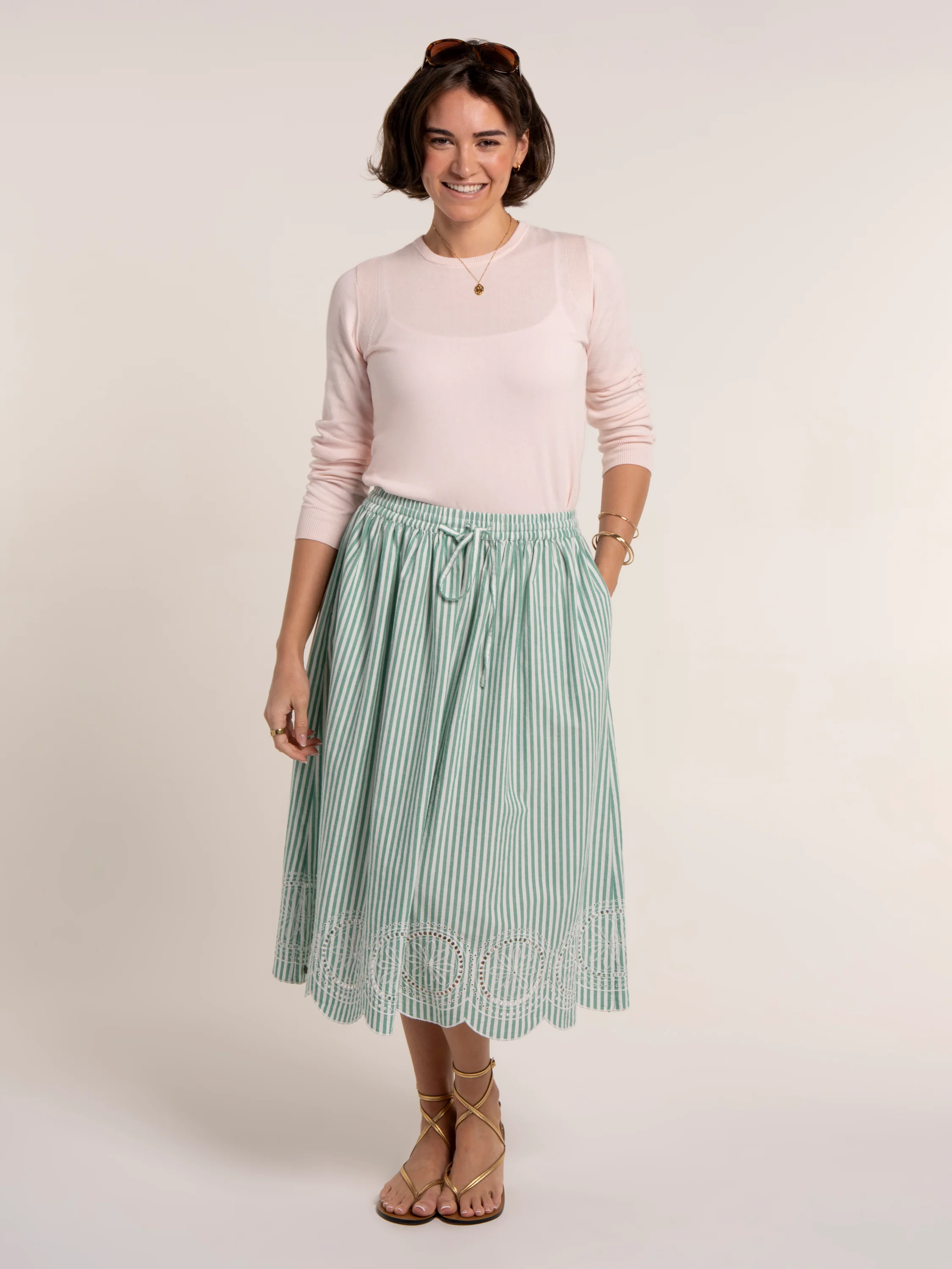 Hannah Stripe Midi Skirt - Image 3