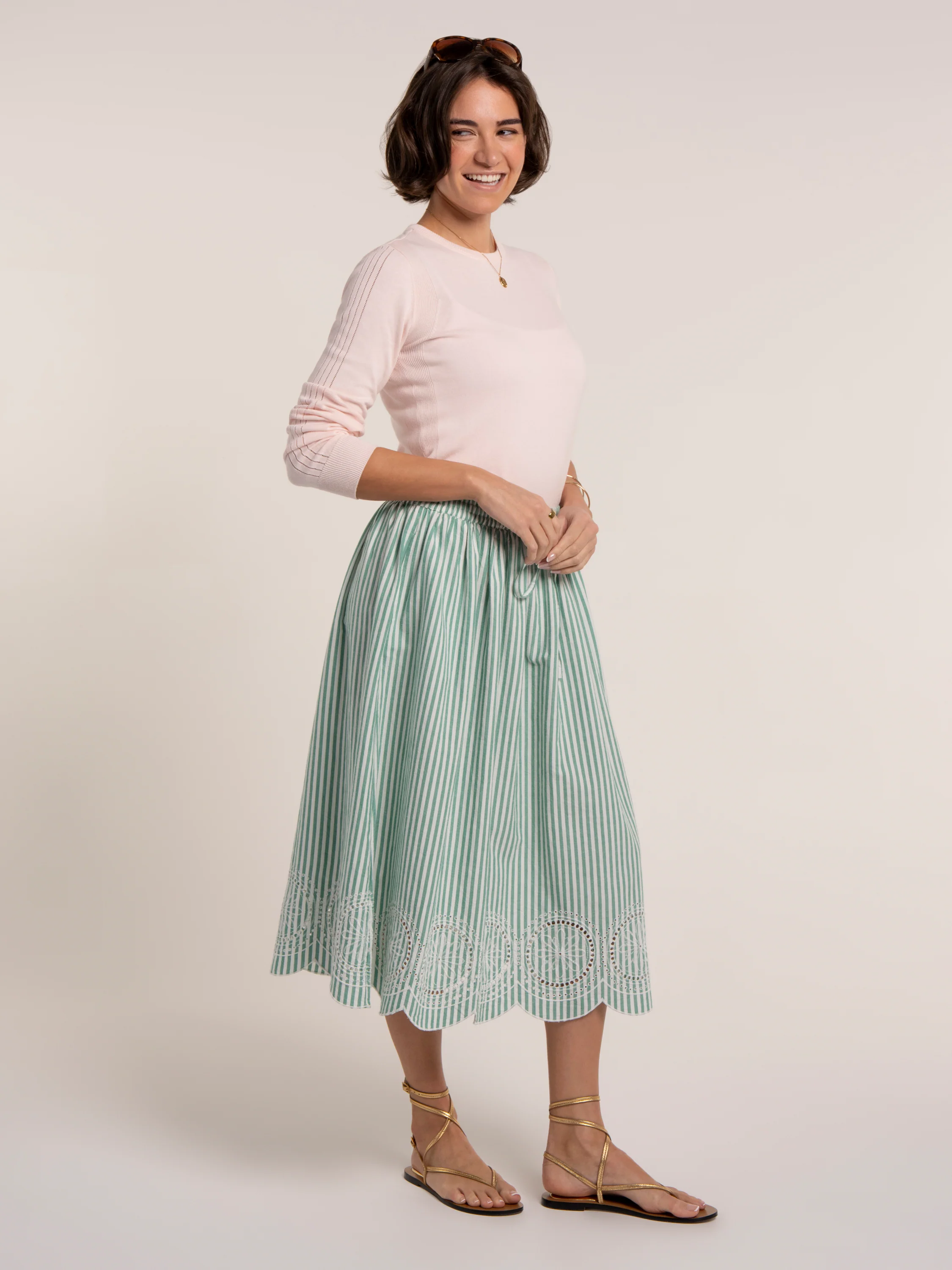 Hannah Stripe Midi Skirt - Image 6