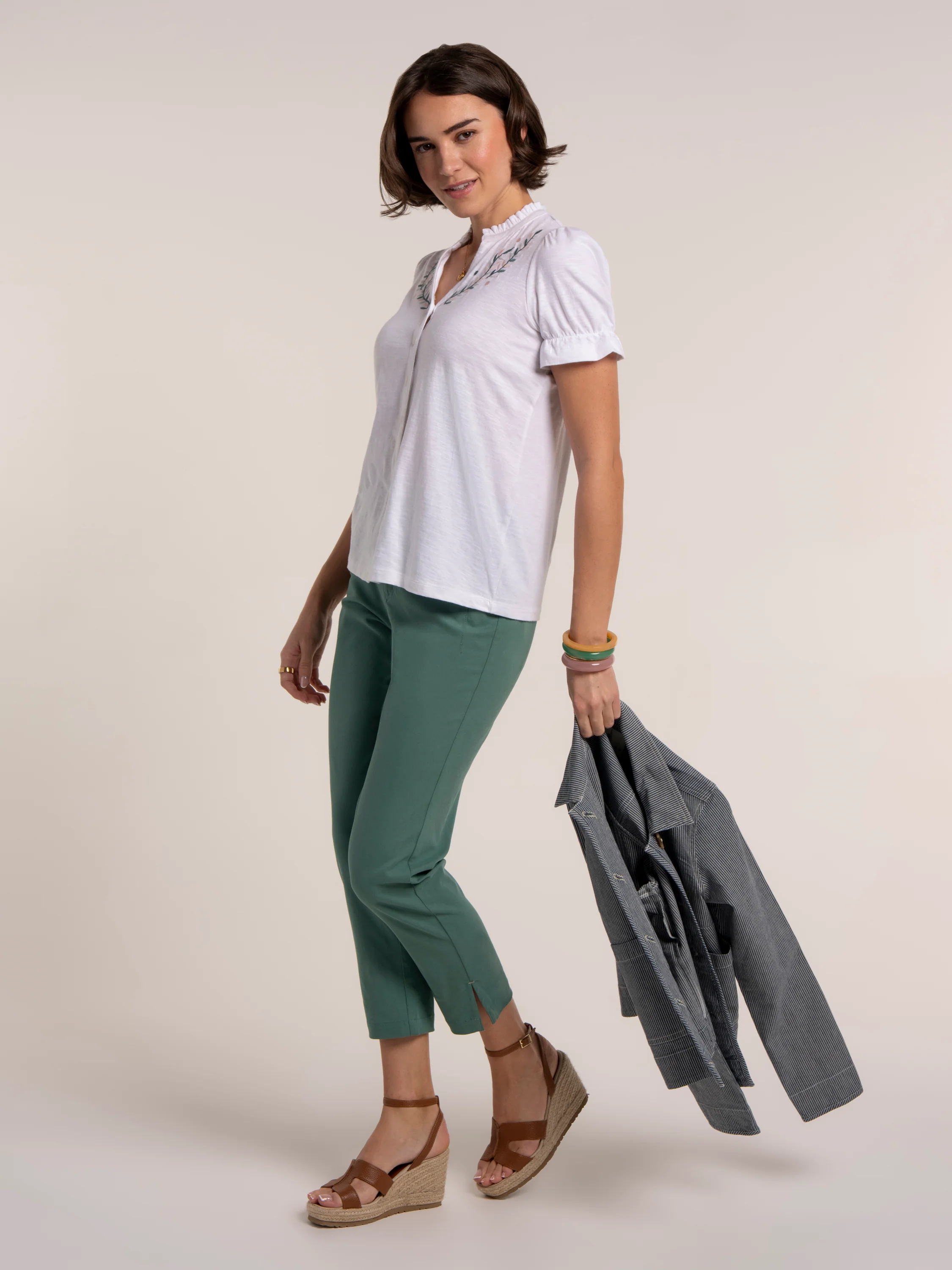 Isadora Embroidered Jersey Blouse - Image 4
