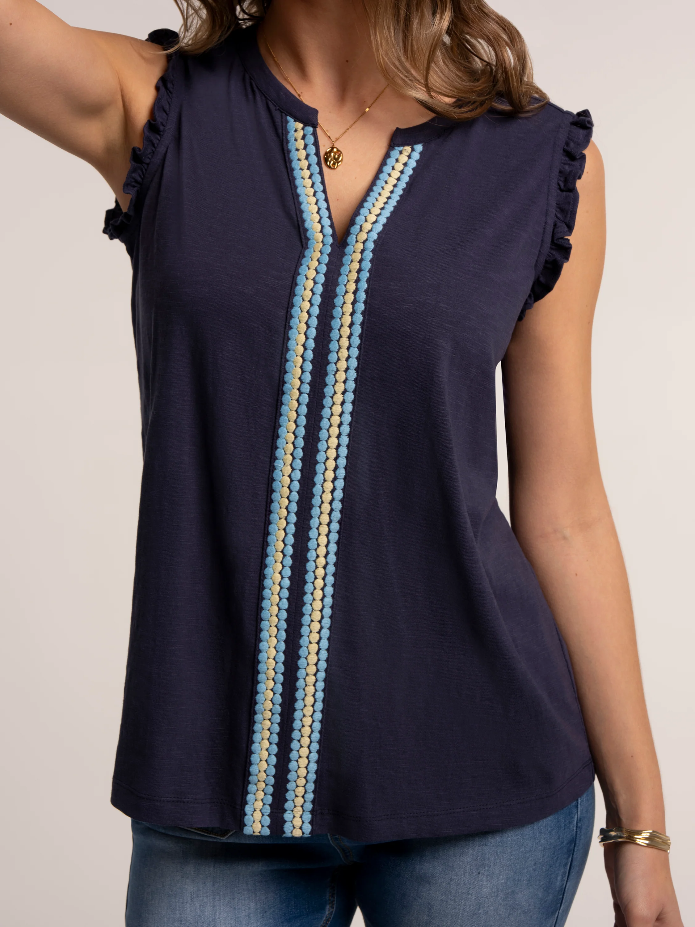 Jenny Sleeveless Jersey Blouse - Image 5