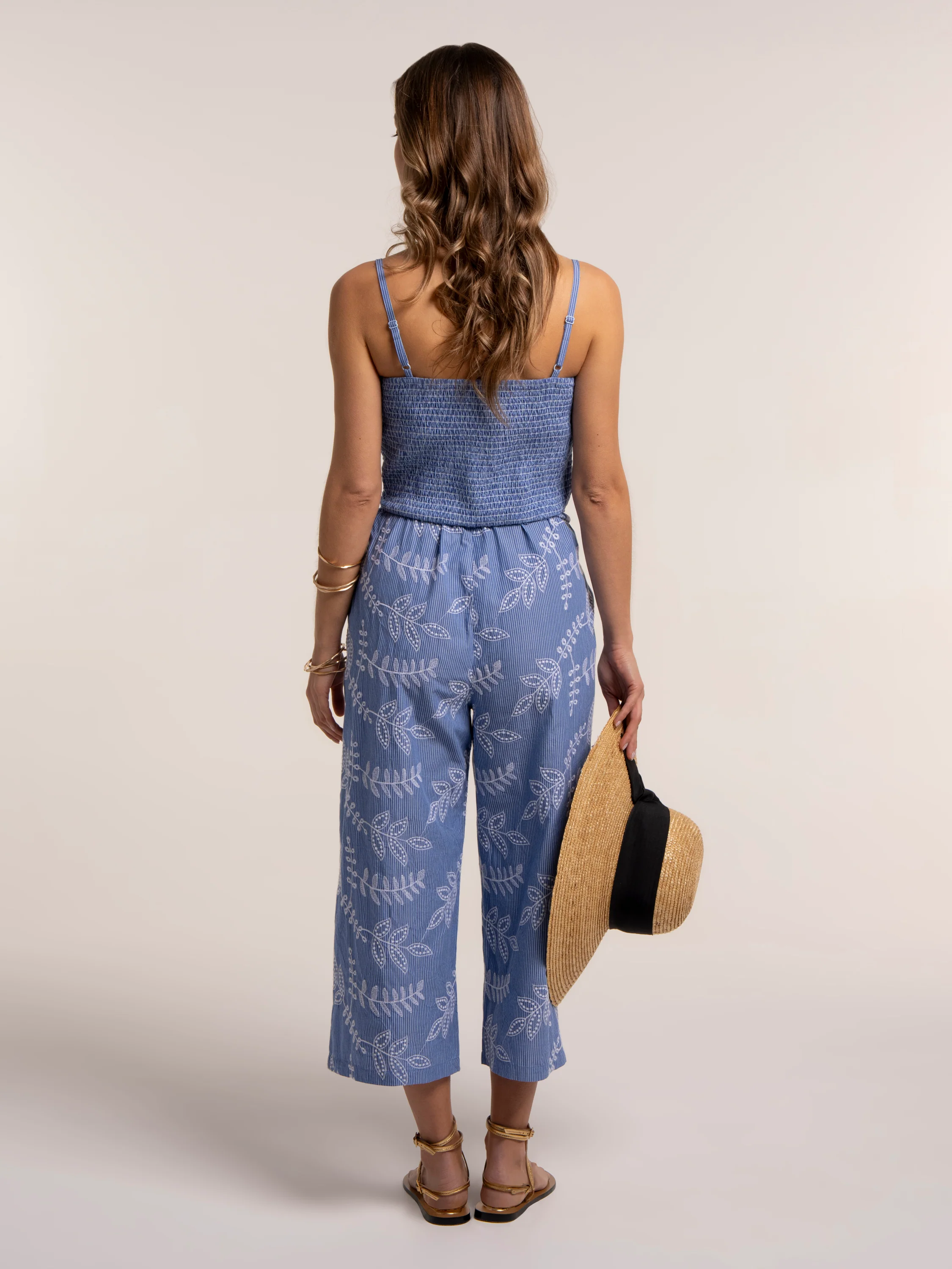 Jeri Embroidered Cropped Wide Leg Jumpsuit - Image 2
