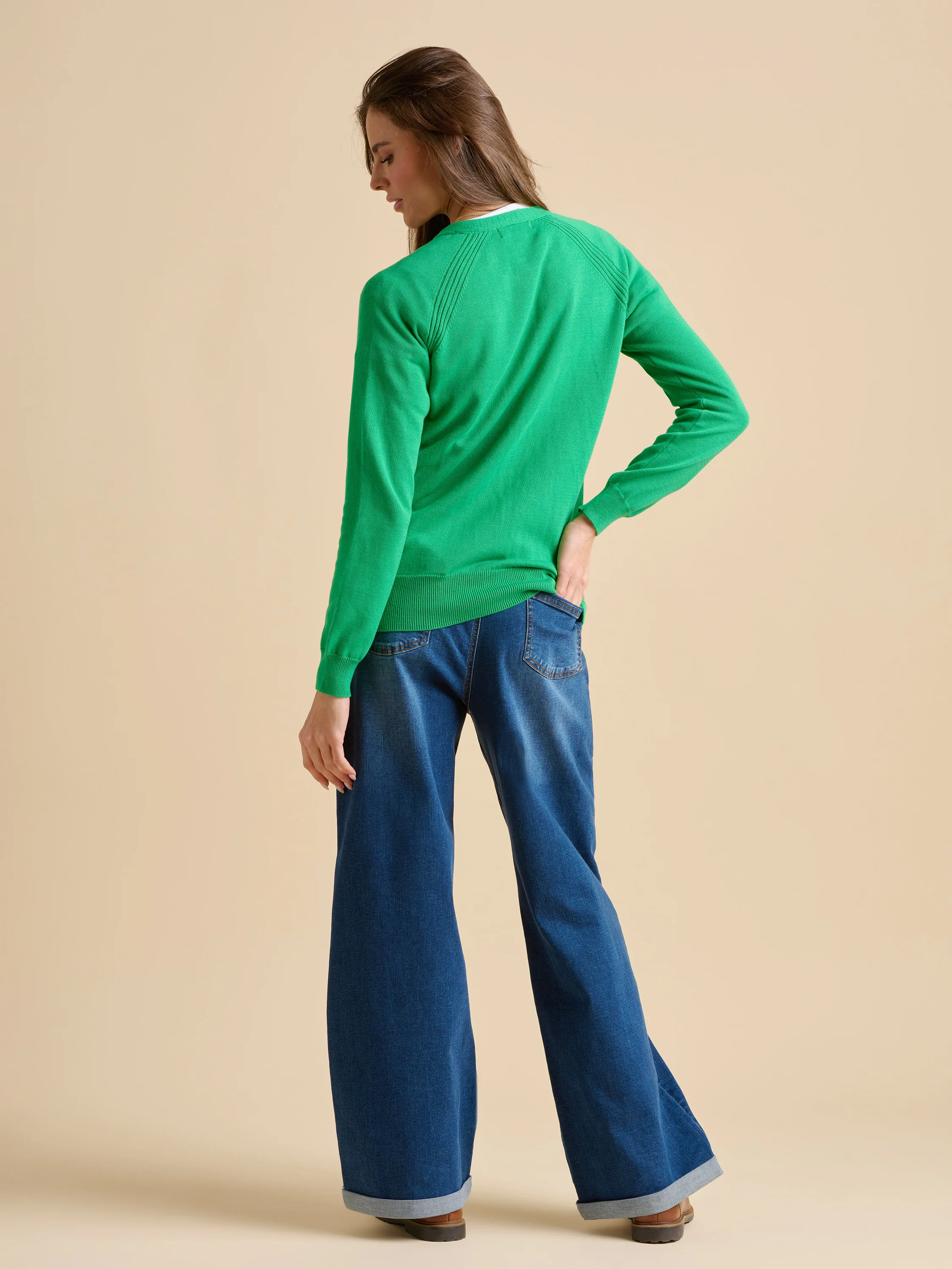 Kelly Green Classic Cardigan - Image 3