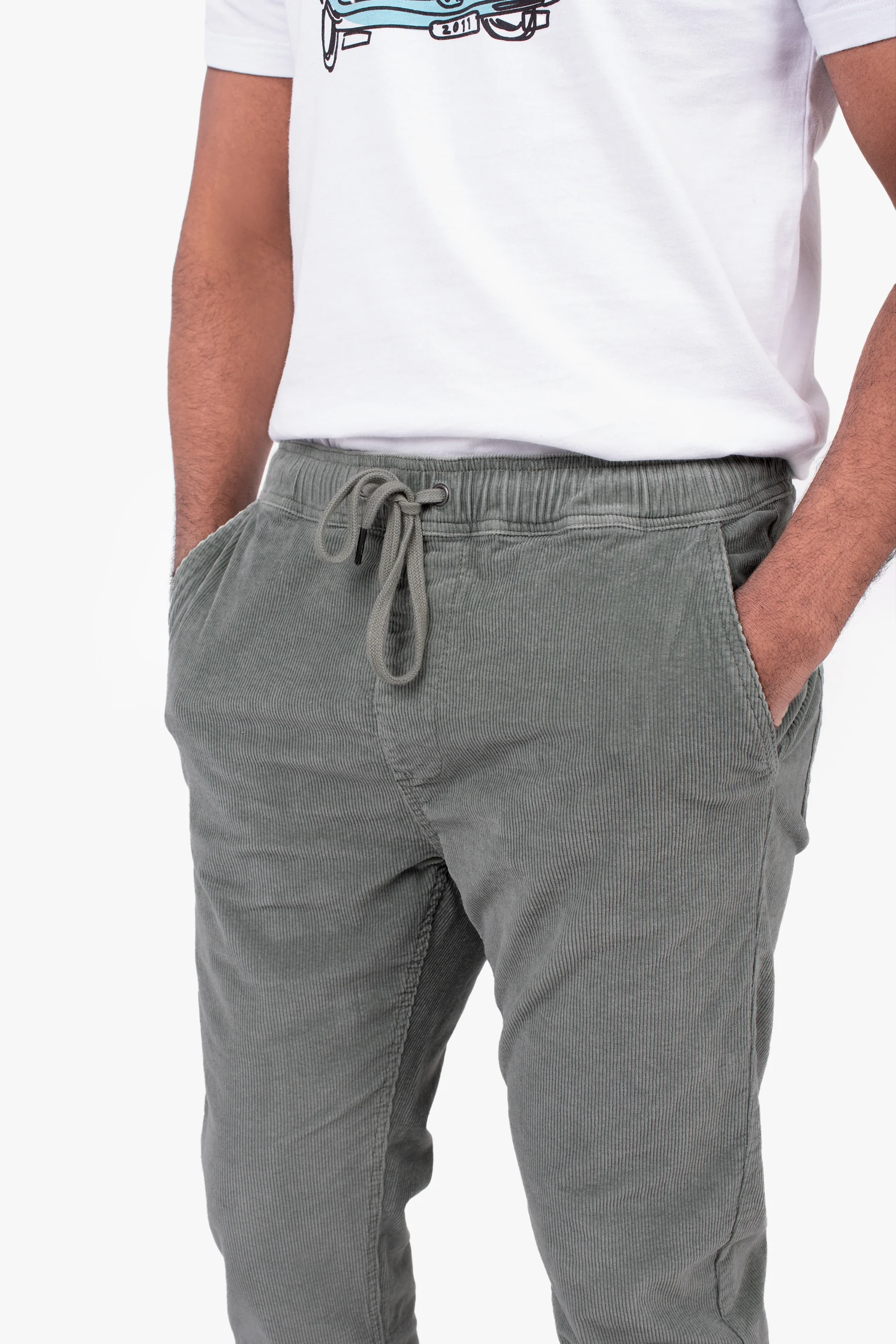 Khaki Corduroy Trousers - Image 2
