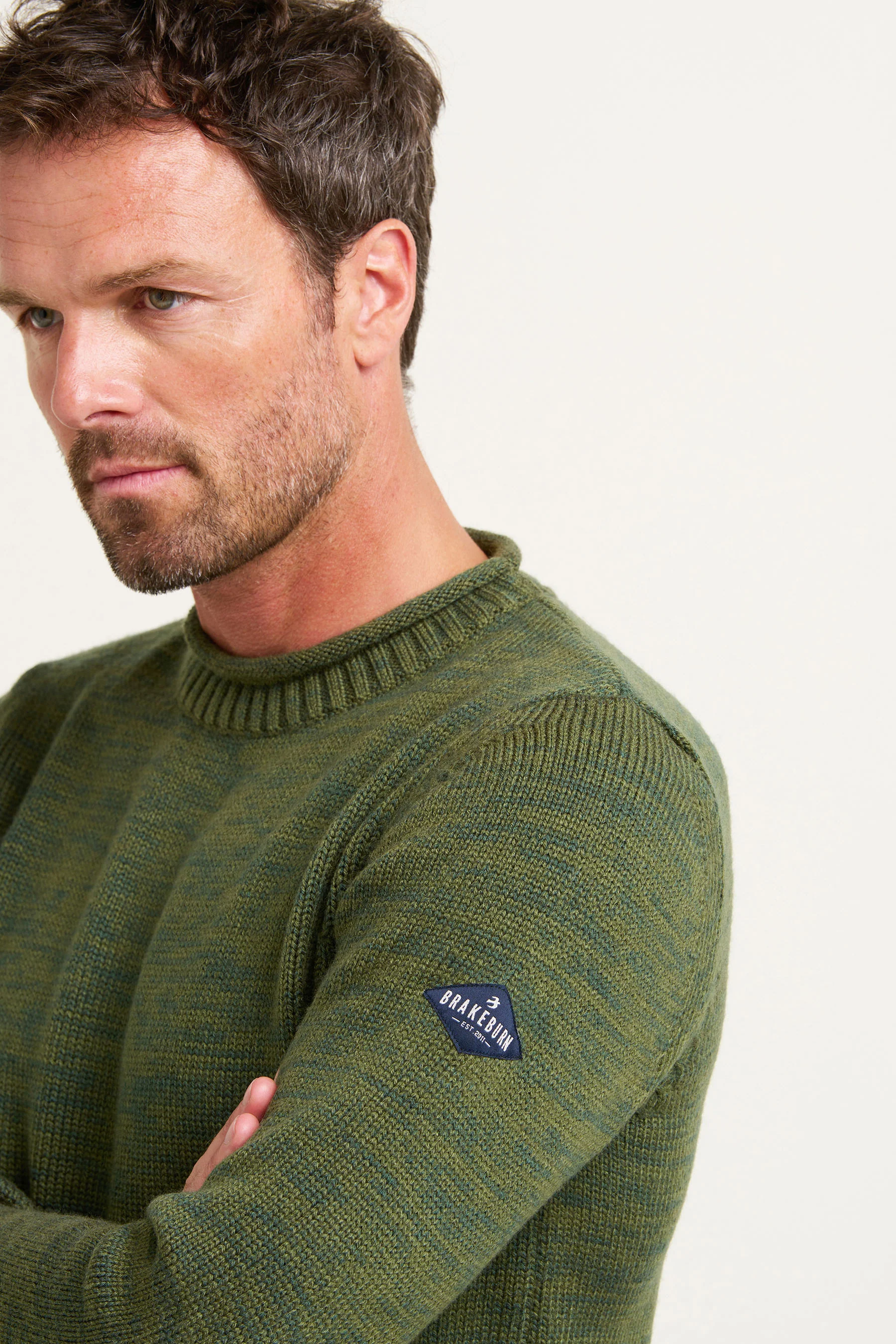 Khaki Crew Neck Jumper - Image 4