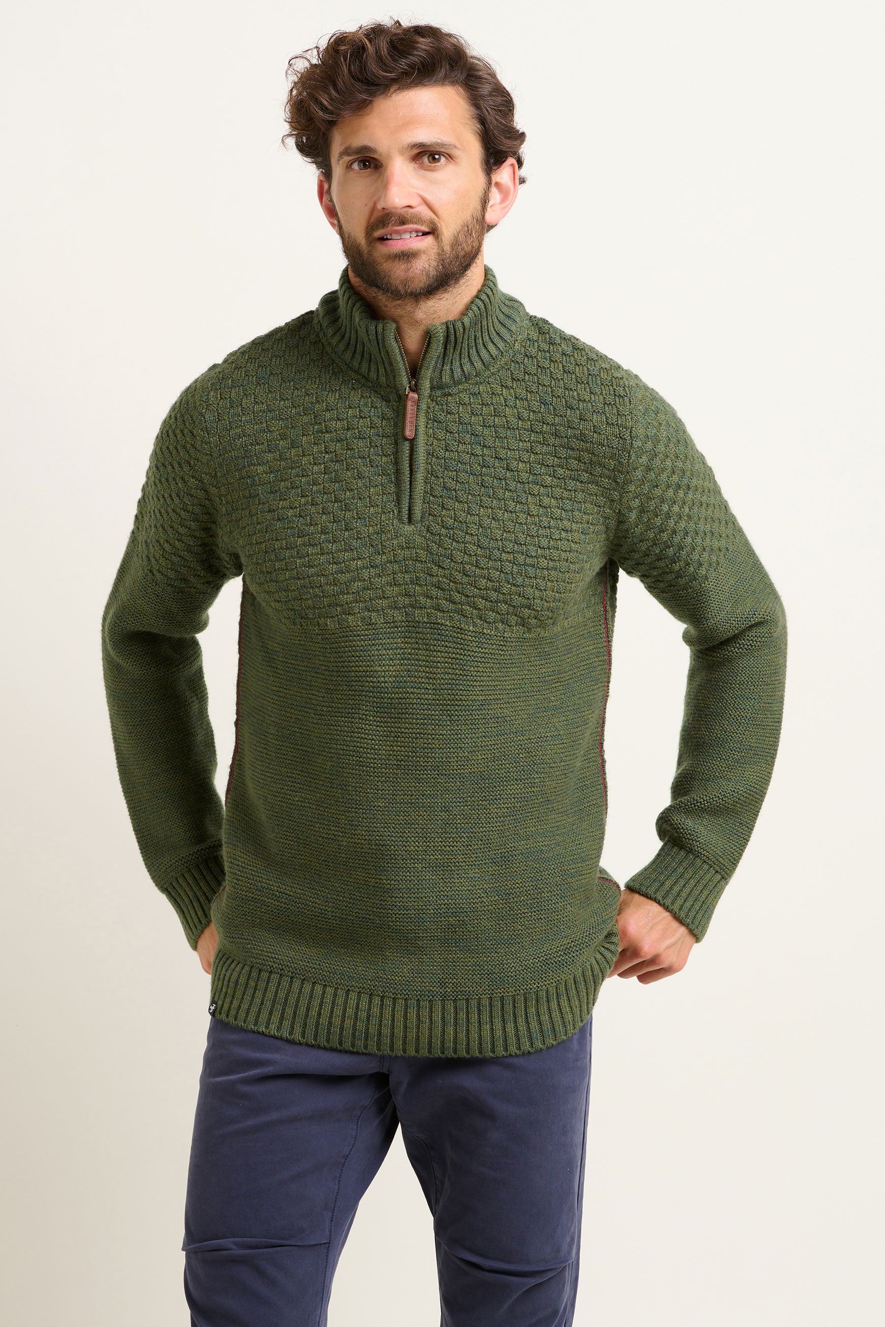 Khaki Quarter Zip Jumper - Image 2