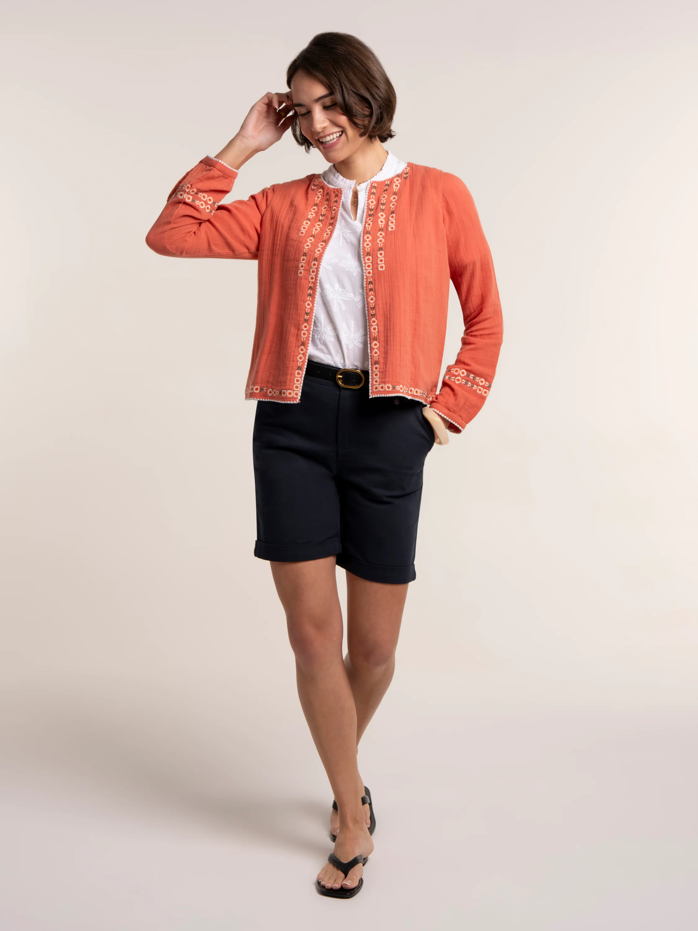 Leia Crinkle Cloth Embroidered Jacket - Image 10