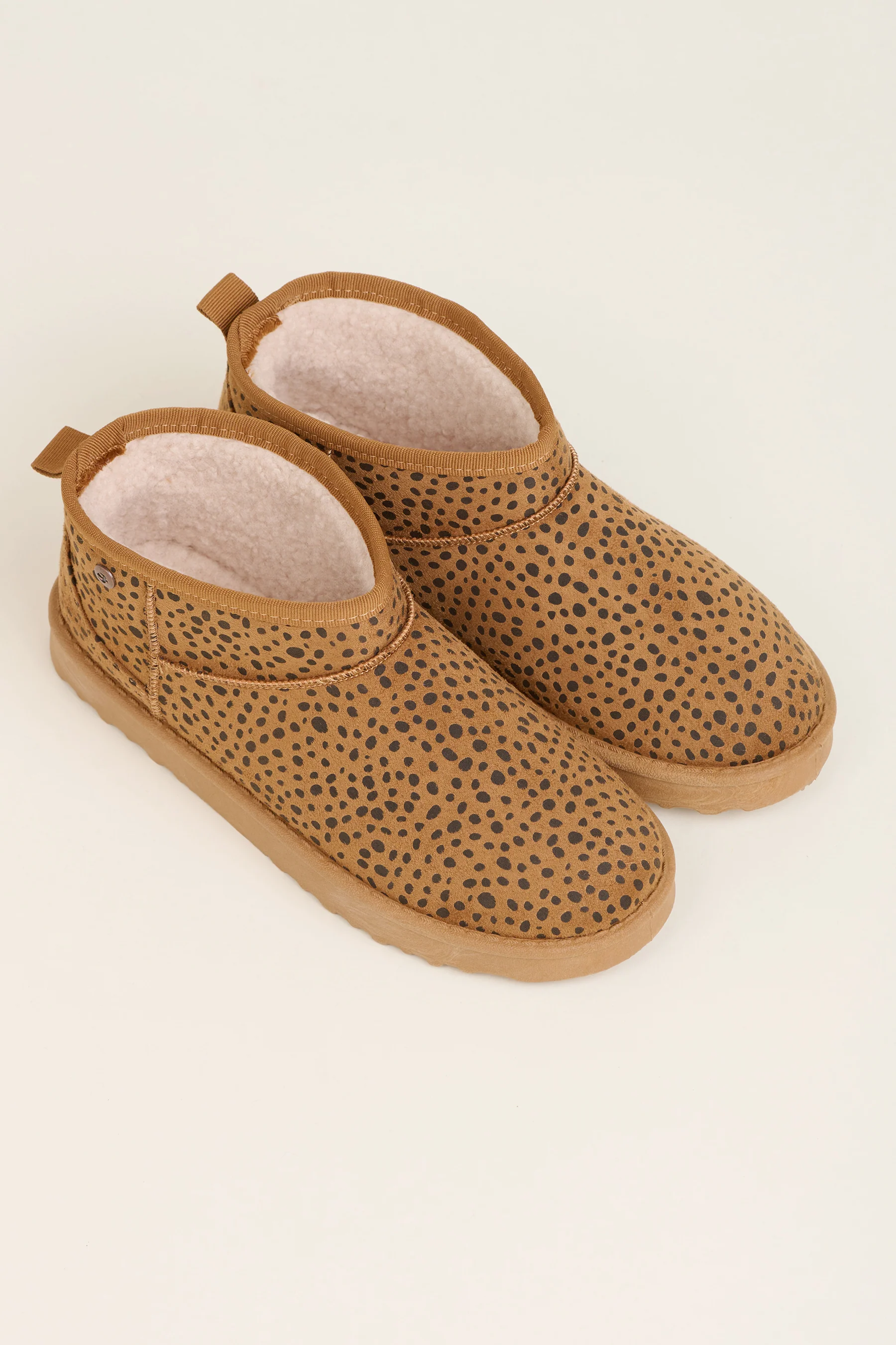 Leopard Spot Faux Suede Slipper Boots - Image 4