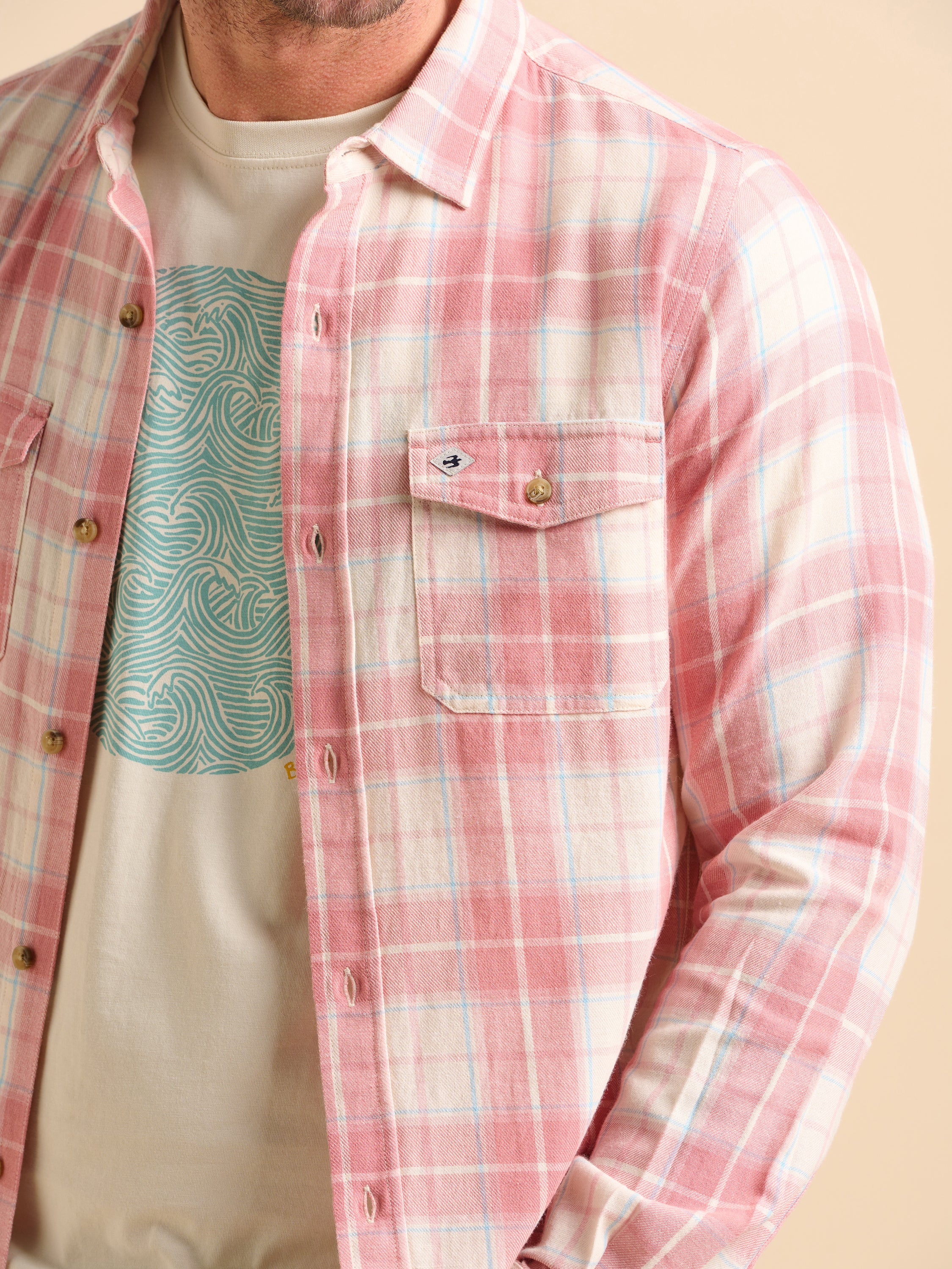 Long Sleeve Pink Check Shirt - Image 2