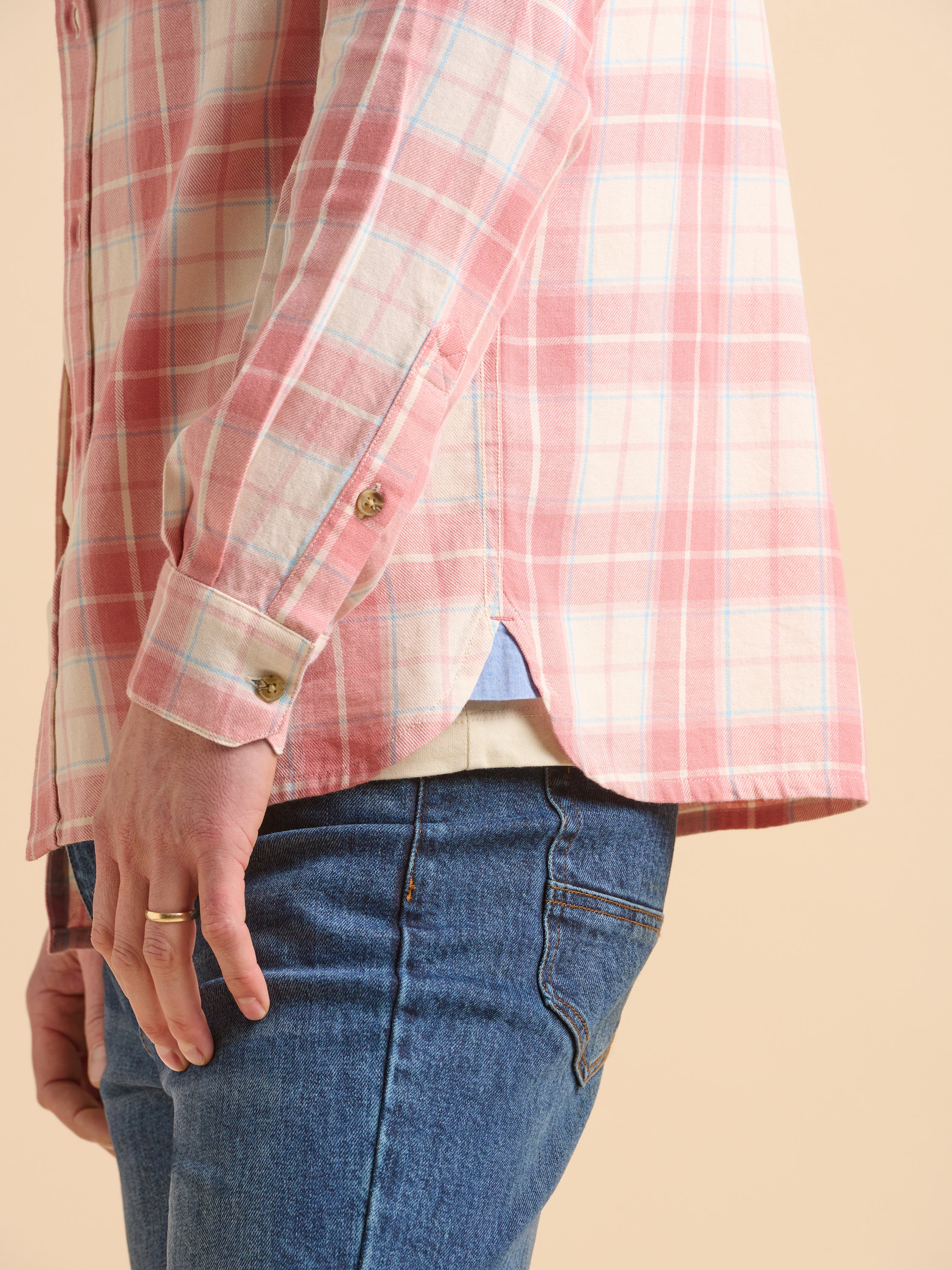 Long Sleeve Pink Check Shirt - Image 3