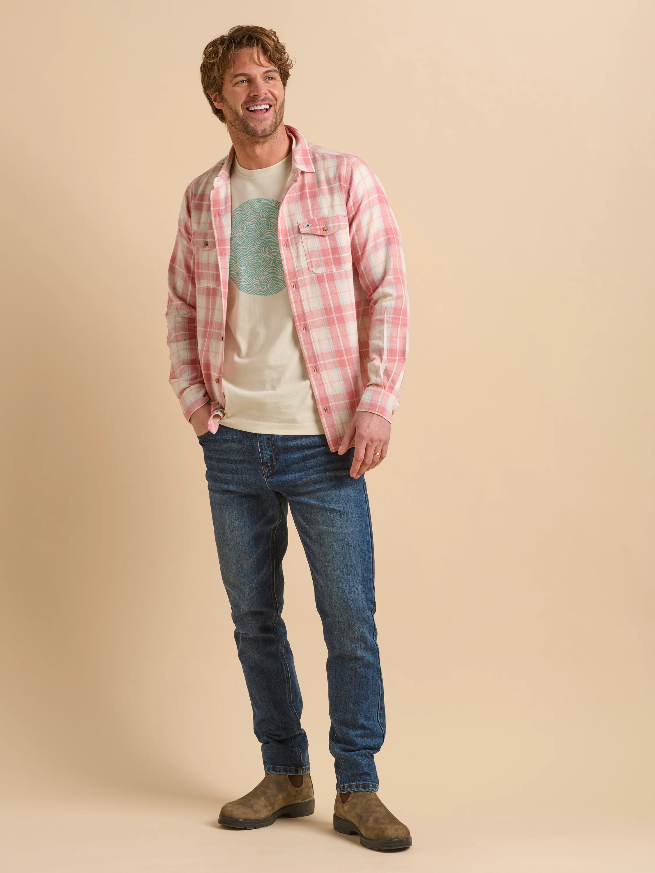 Long Sleeve Pink Check Shirt - Image 6