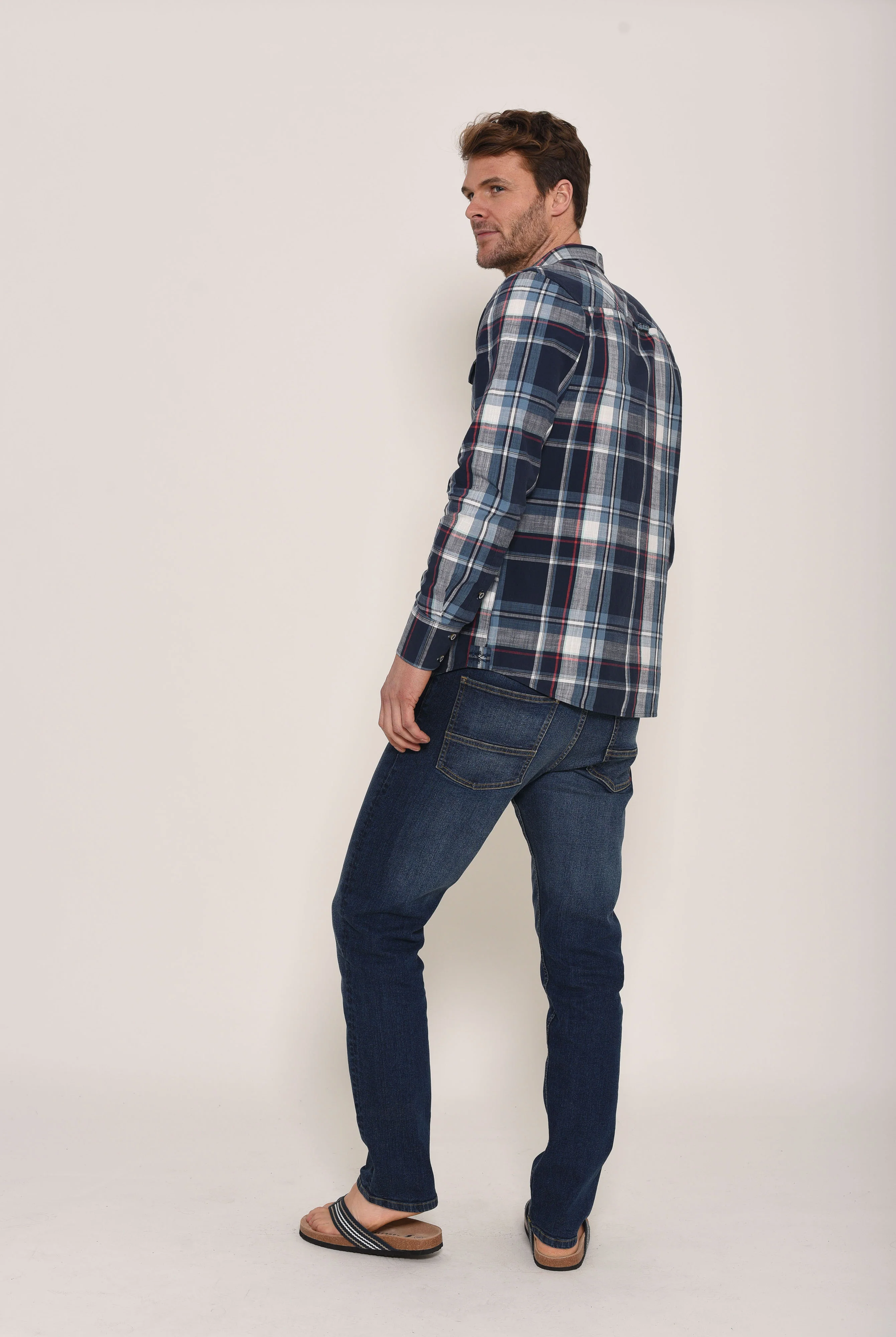 Long Sleeve Shirt Blue Check - Image 4