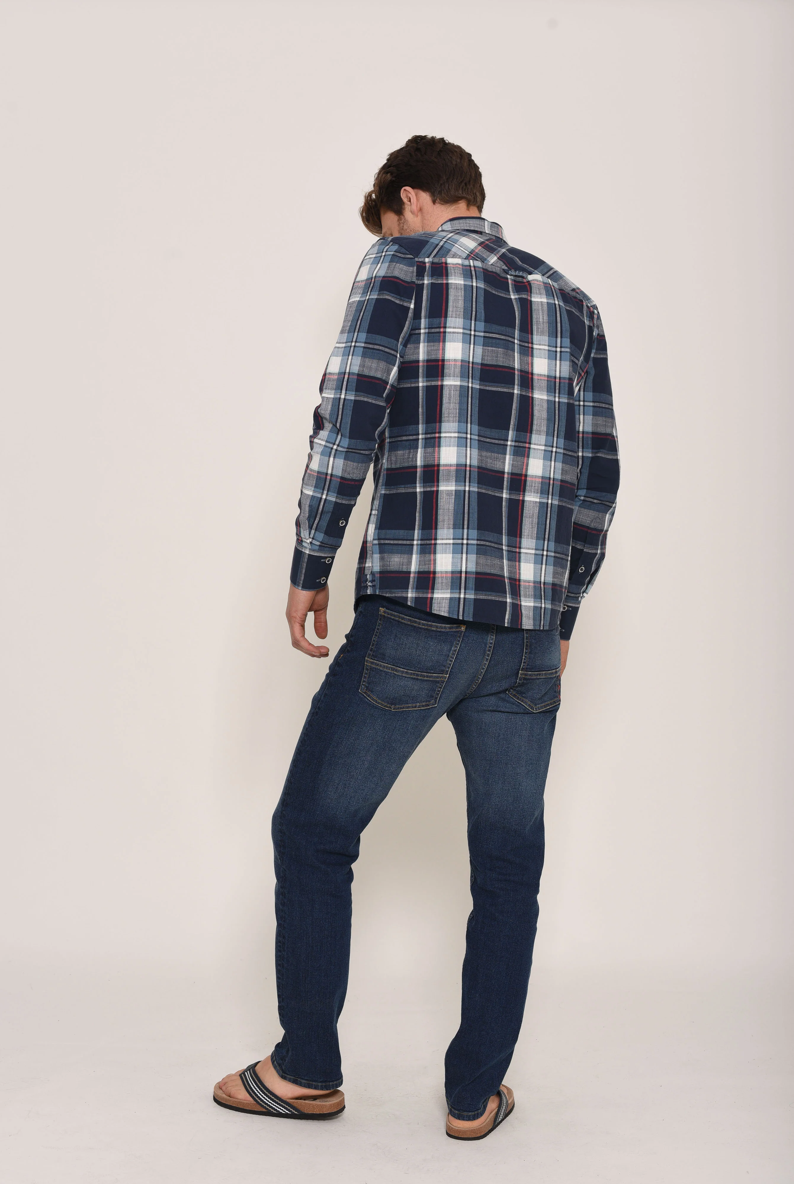 Long Sleeve Shirt Blue Check - Image 5