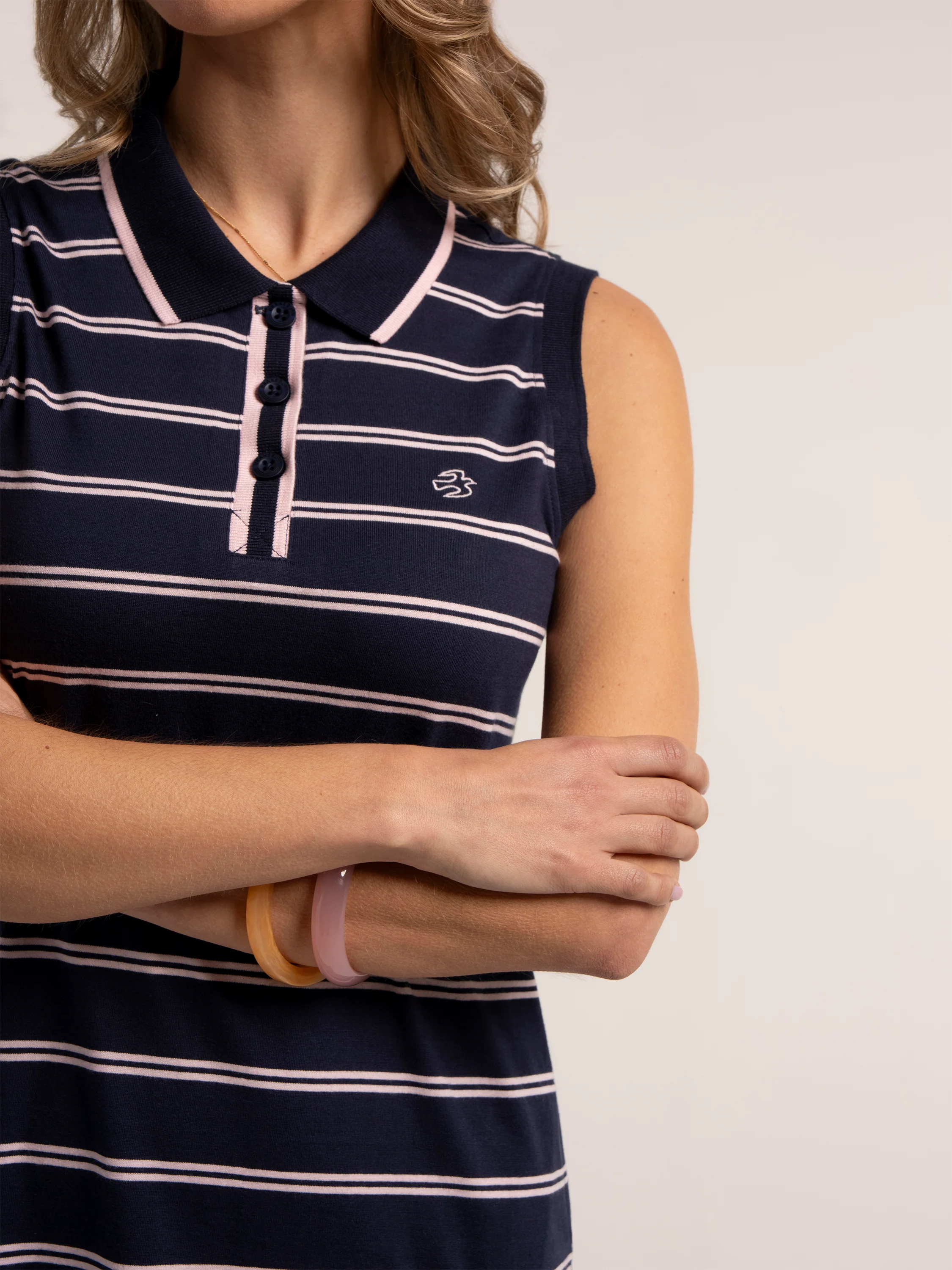 Mara Stripe Polo Knee Length Dress - Image 3