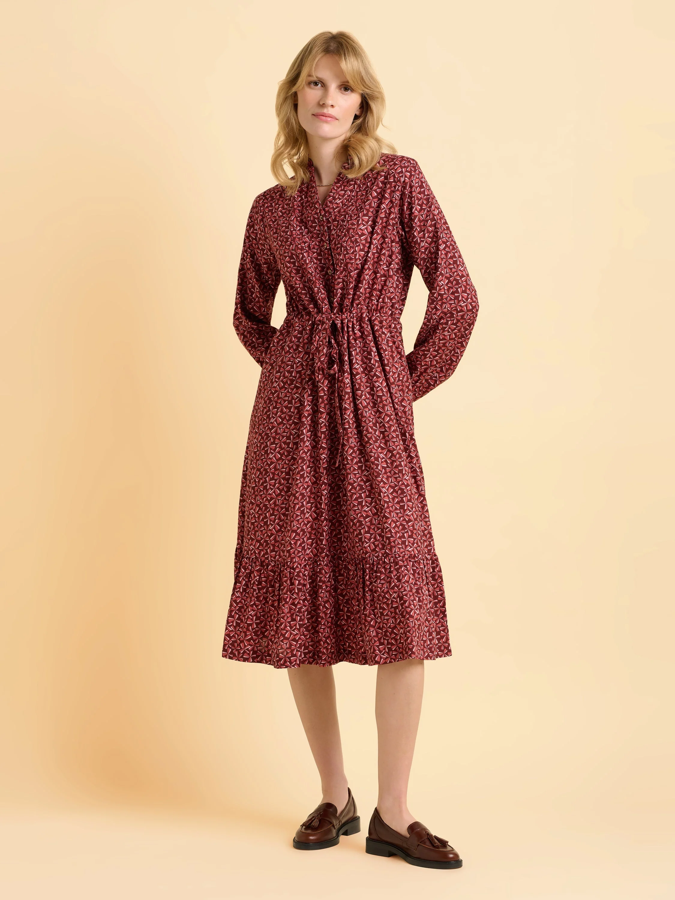 Meadow Burgundy Midi Dress - Image 2