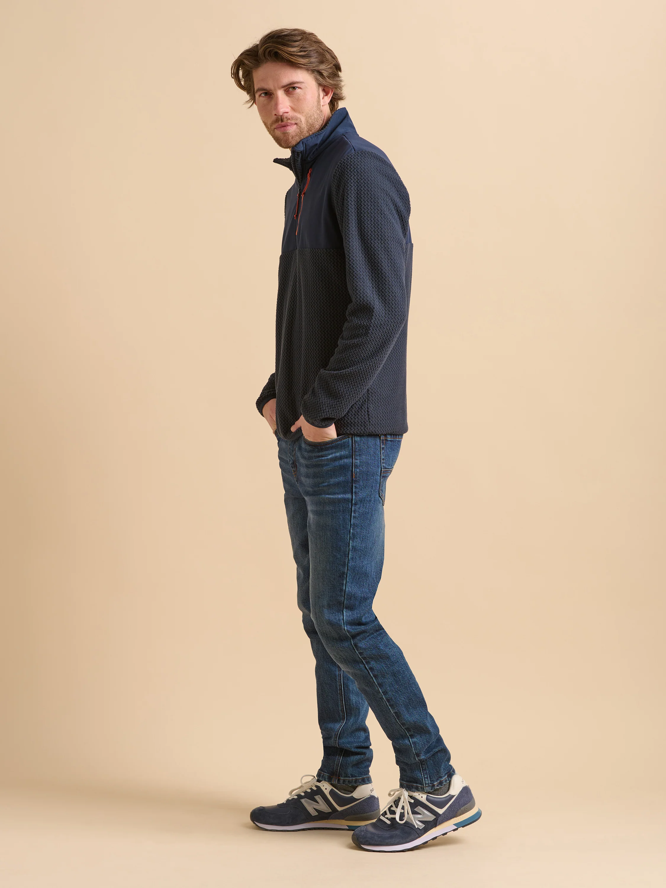 Navy Quarter Zip Micro Fleece - Image 2