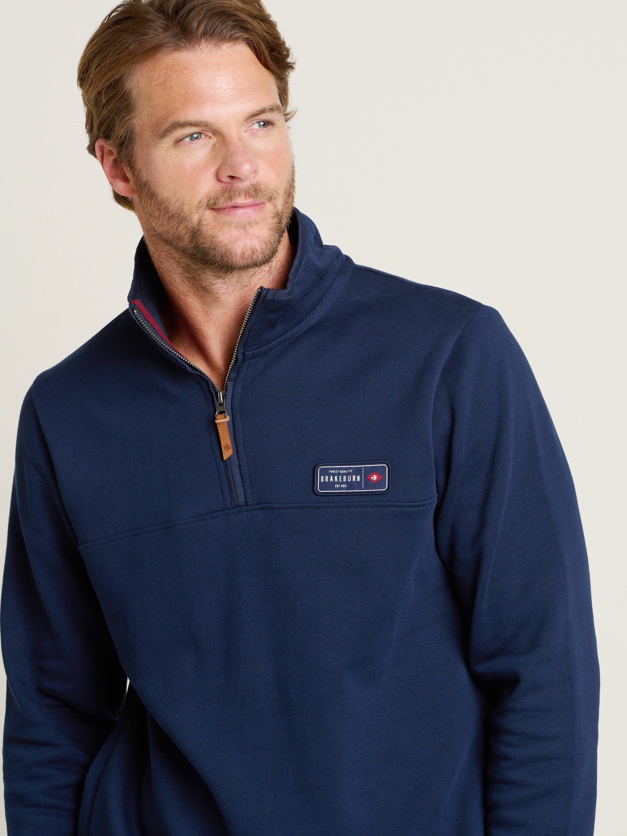 Men's Navy Quarter Zip Sweatshirt - Image 4