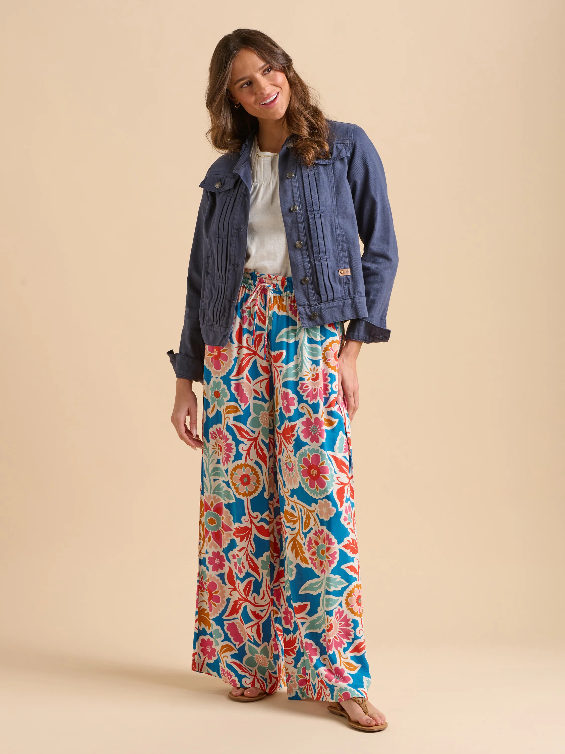 Navy Ruffle Neck Jacket - Image 3