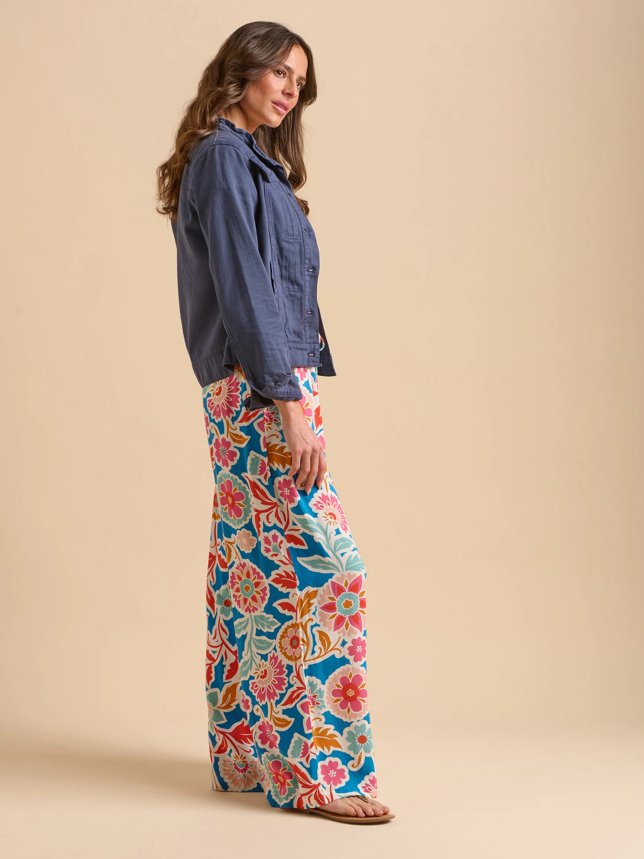 Navy Ruffle Neck Jacket - Image 5