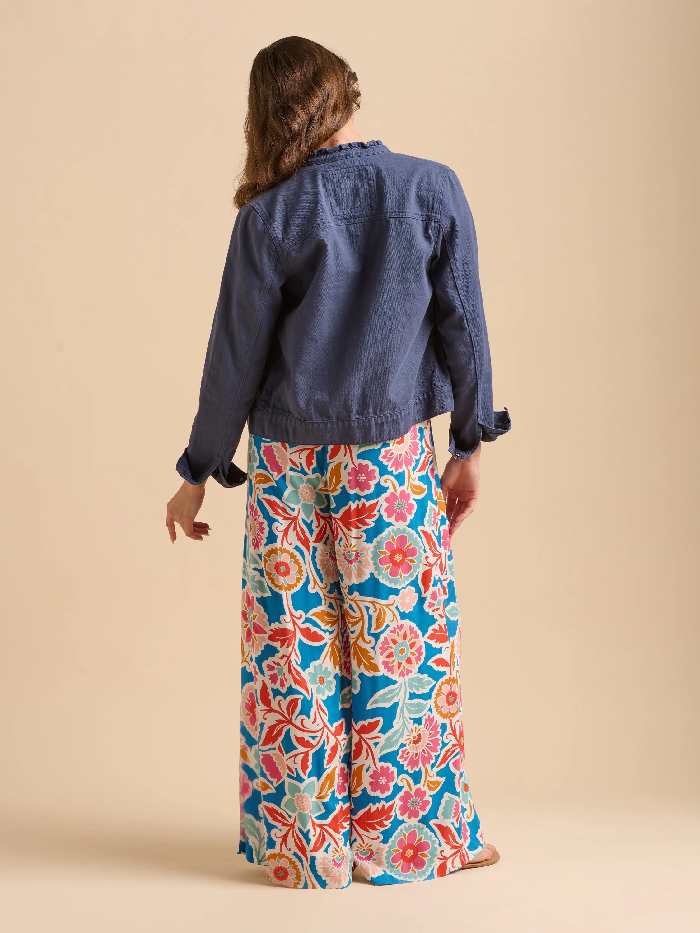 Navy Ruffle Neck Jacket - Image 6
