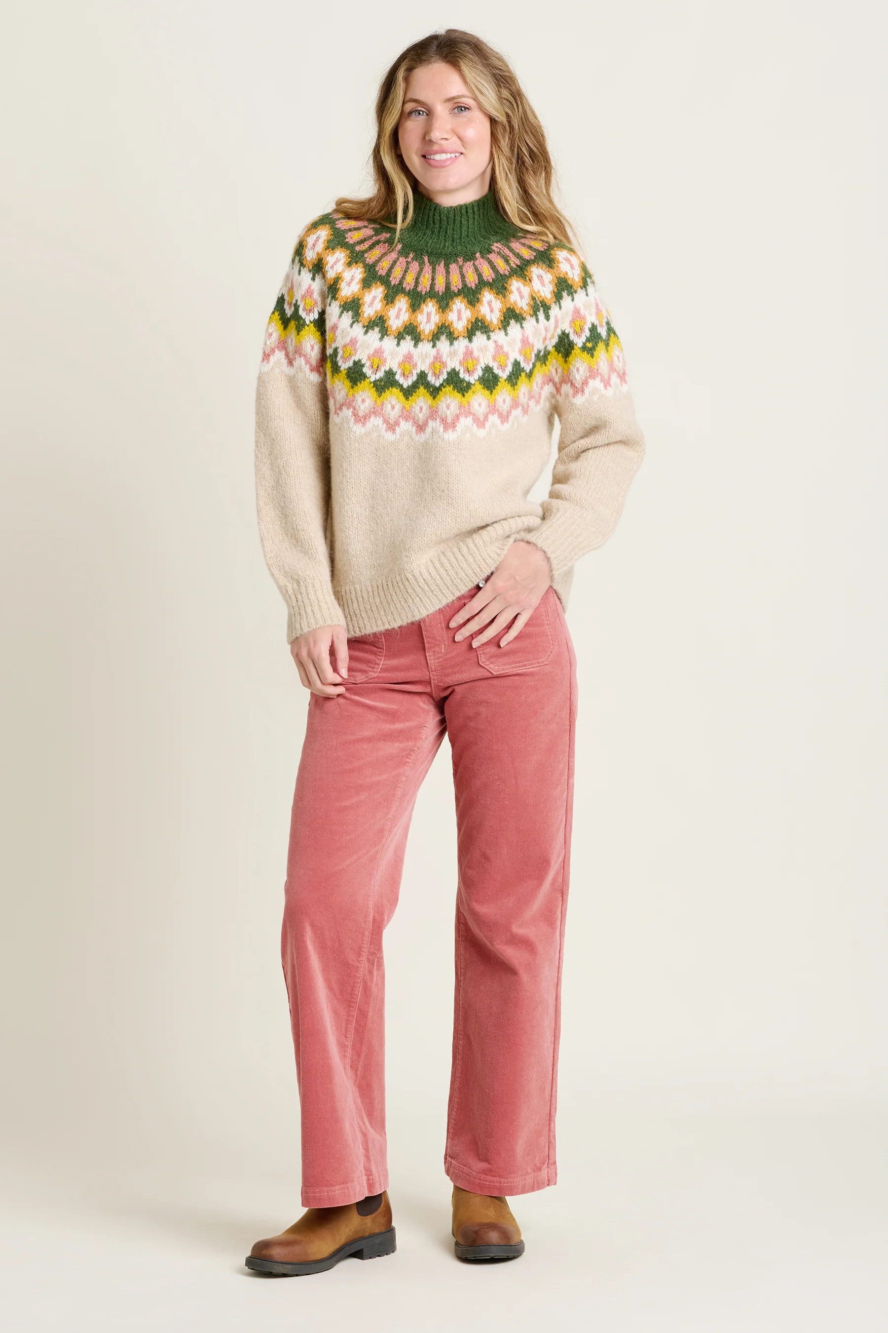 Oat Chunky Knitted Fairisle Jumper - Image 2