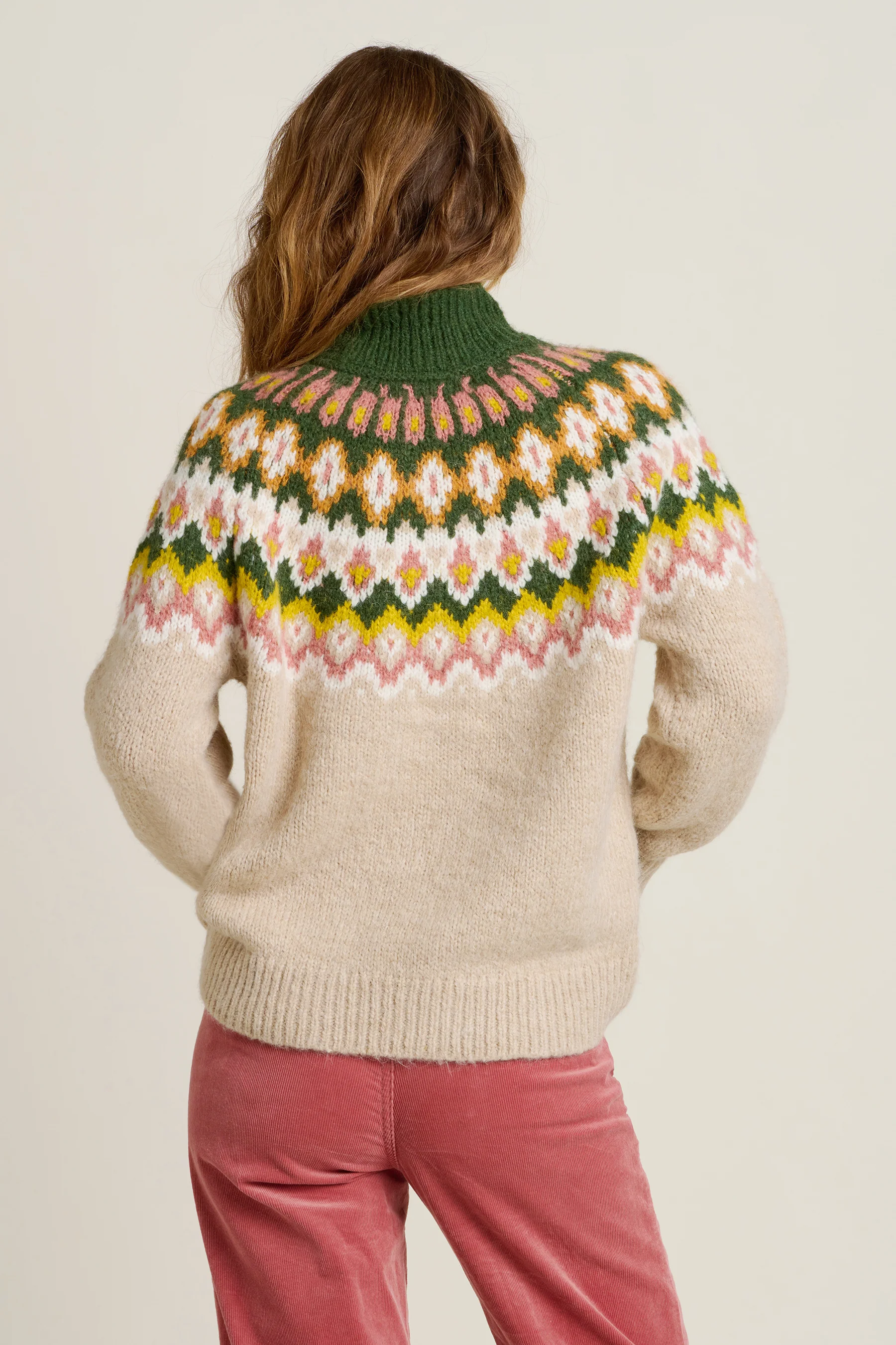 Oat Chunky Knitted Fairisle Jumper - Image 3