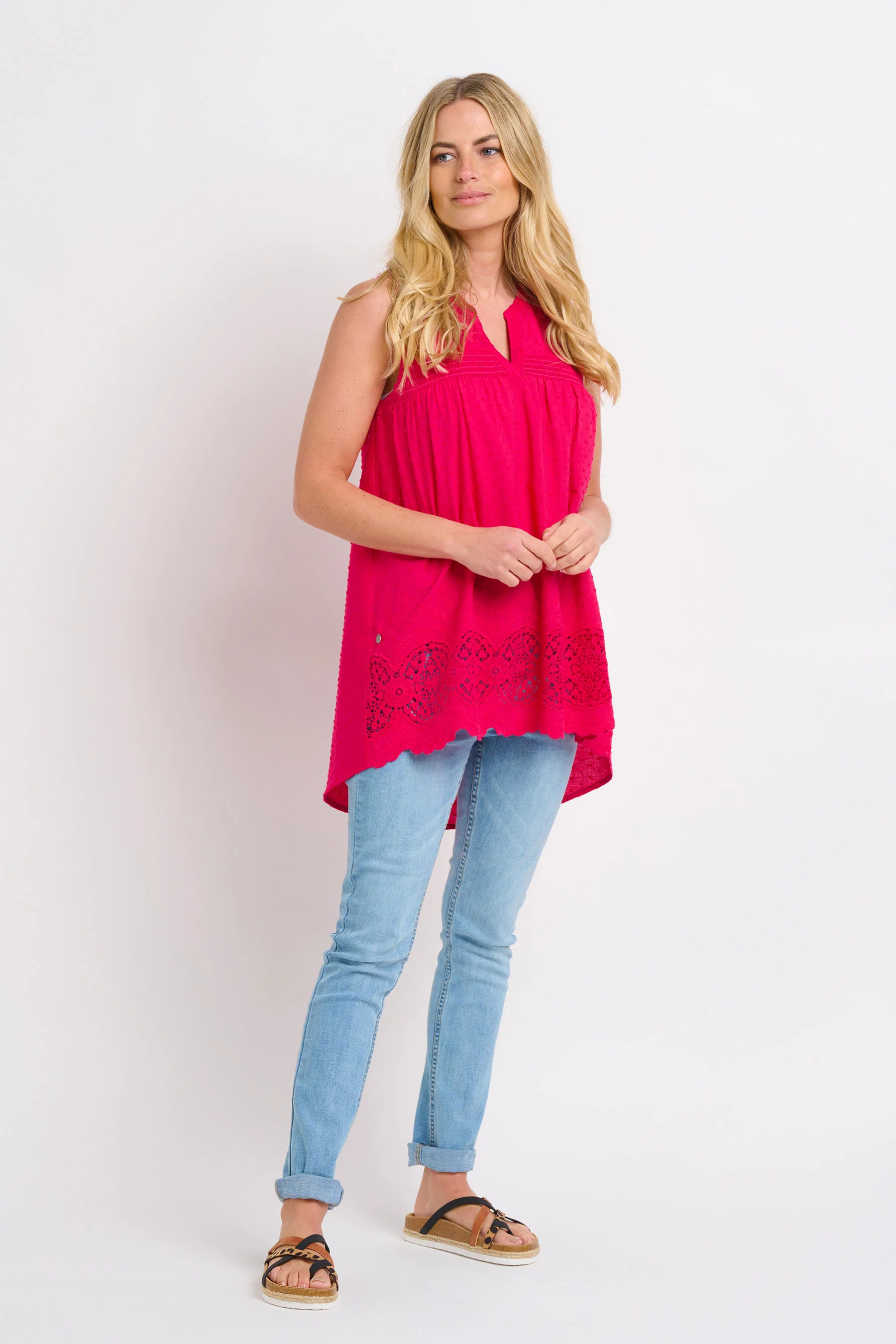Orla Sleeveless Broderie Blouse - Image 6
