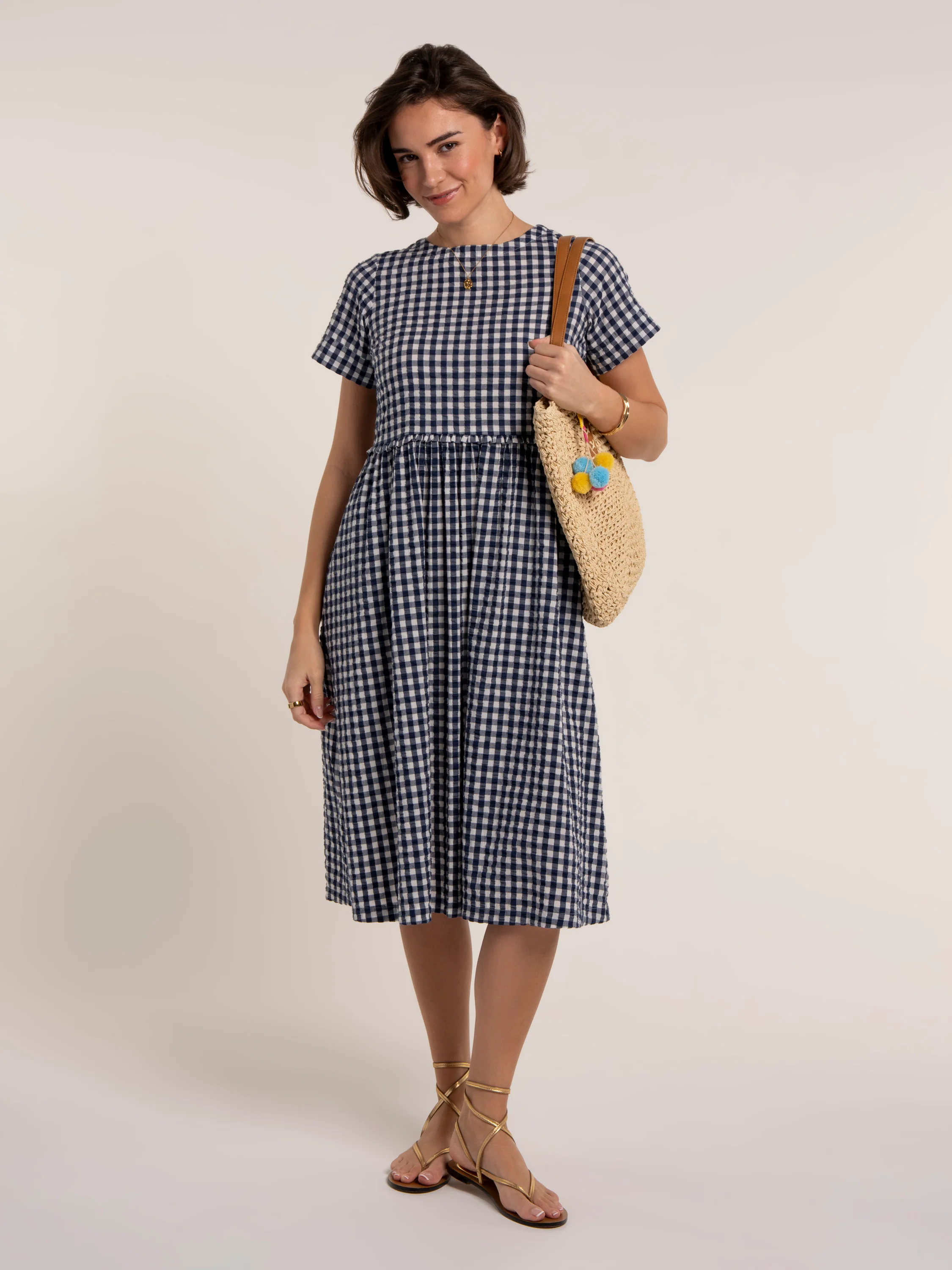 Perla Midi Gingham Dress - Image 4
