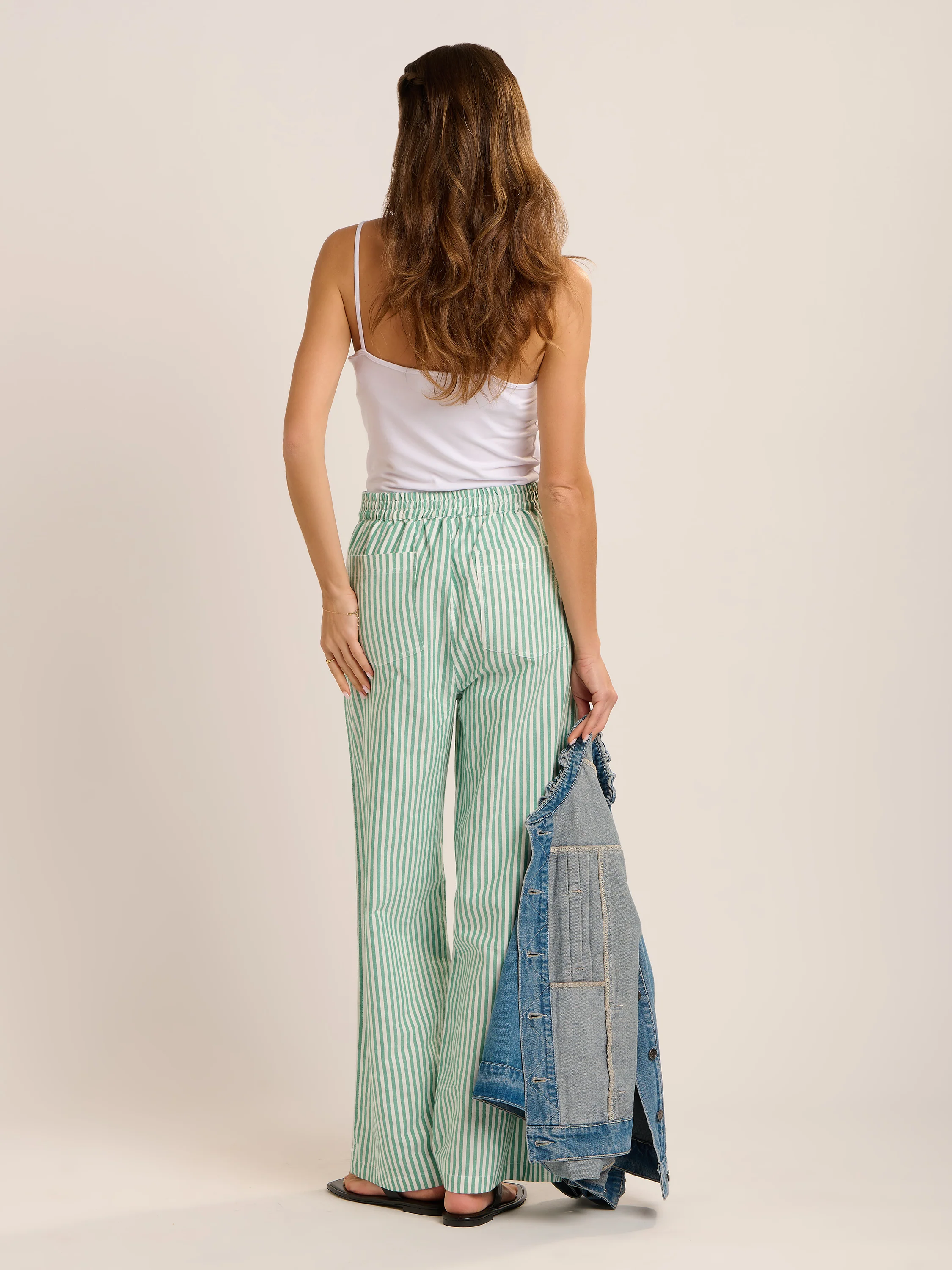 Phoebe Stripe Wide Leg Trouser - Image 3