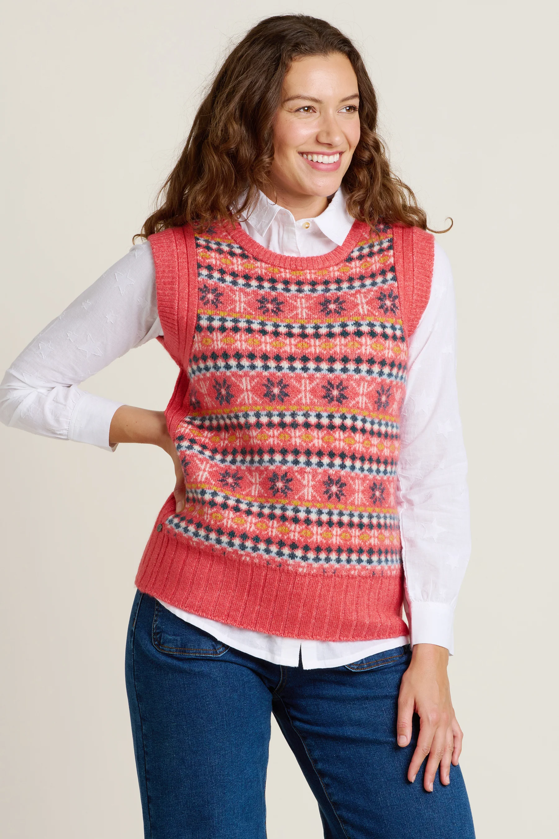 Pink Fairisle Knitted Vest - Image 4