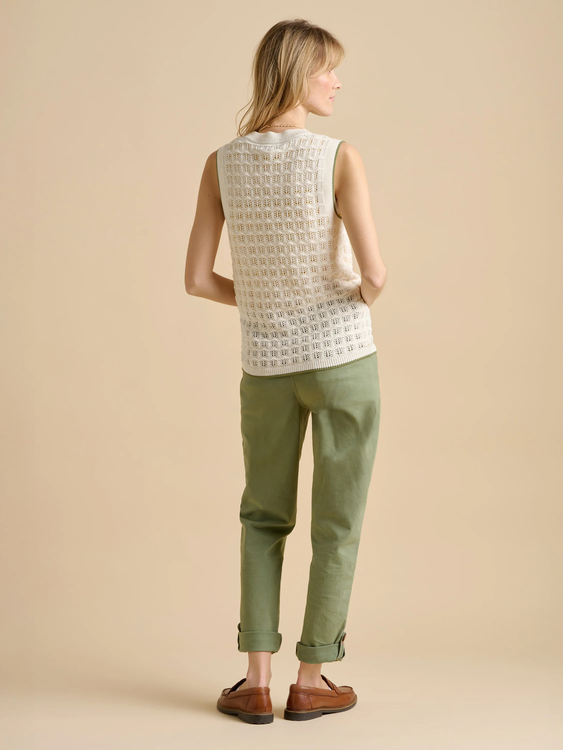Pointelle Knitted Button Tank - Image 4