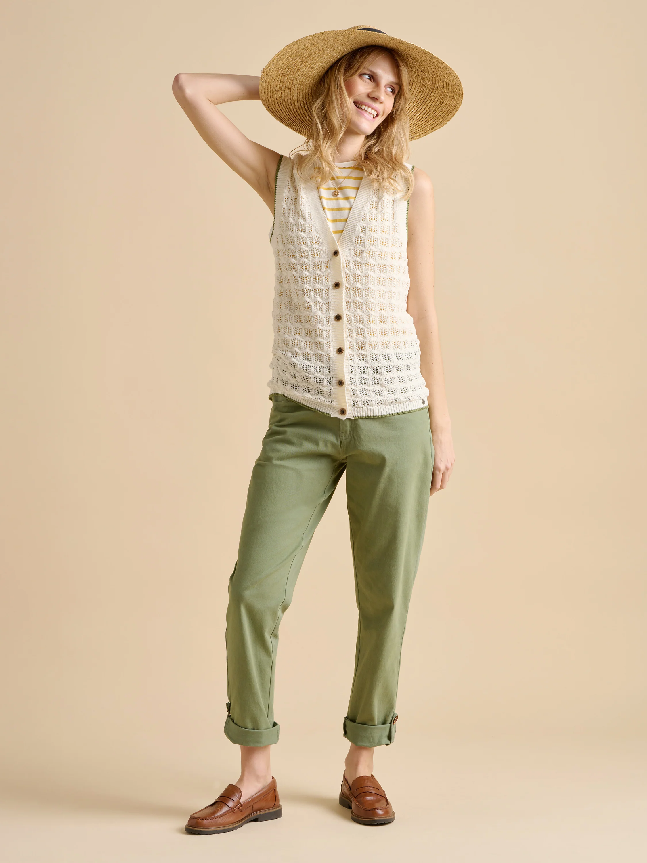 Pointelle Knitted Button Tank - Image 5