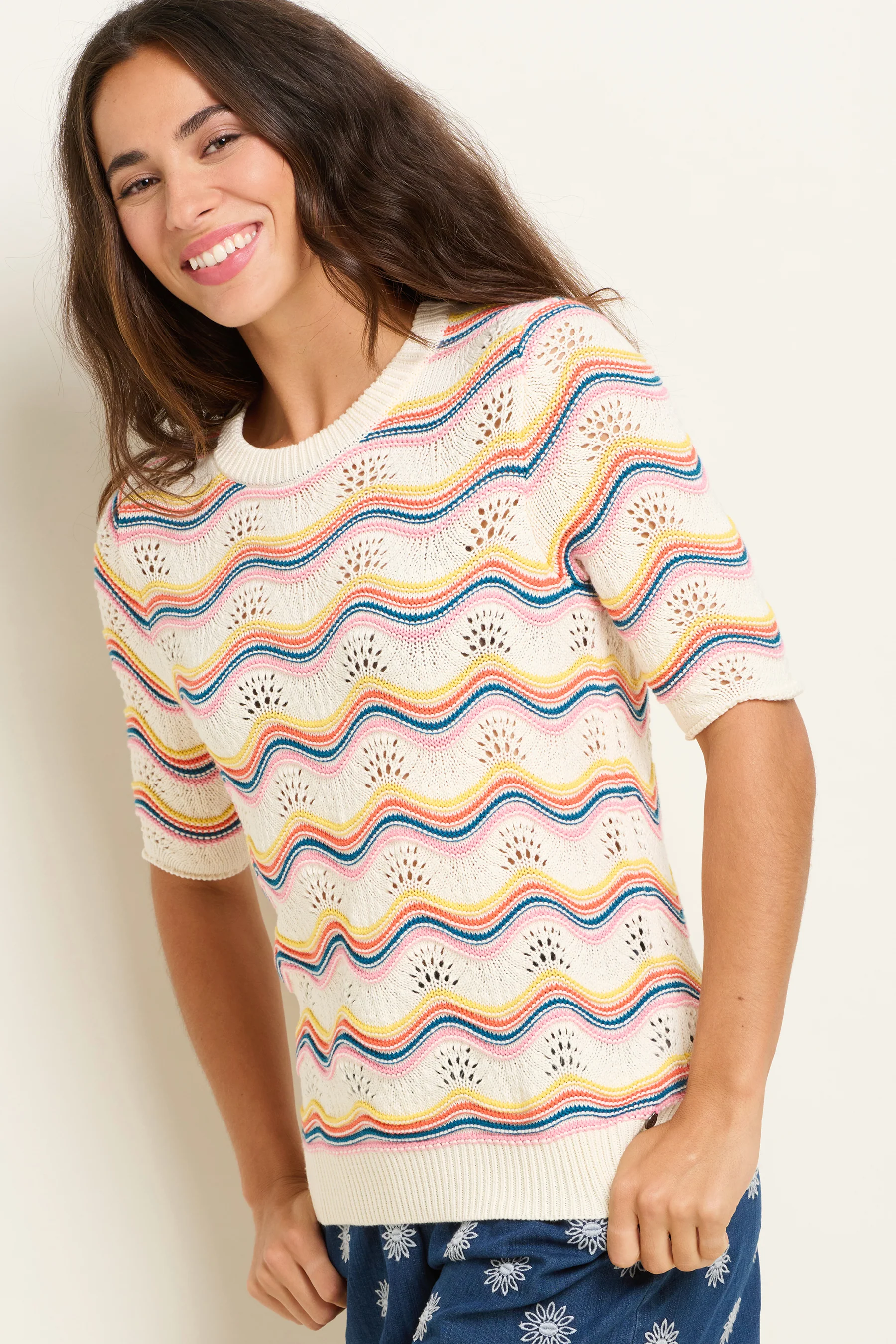 Rainbow Wave Knitted Tee - Image 4