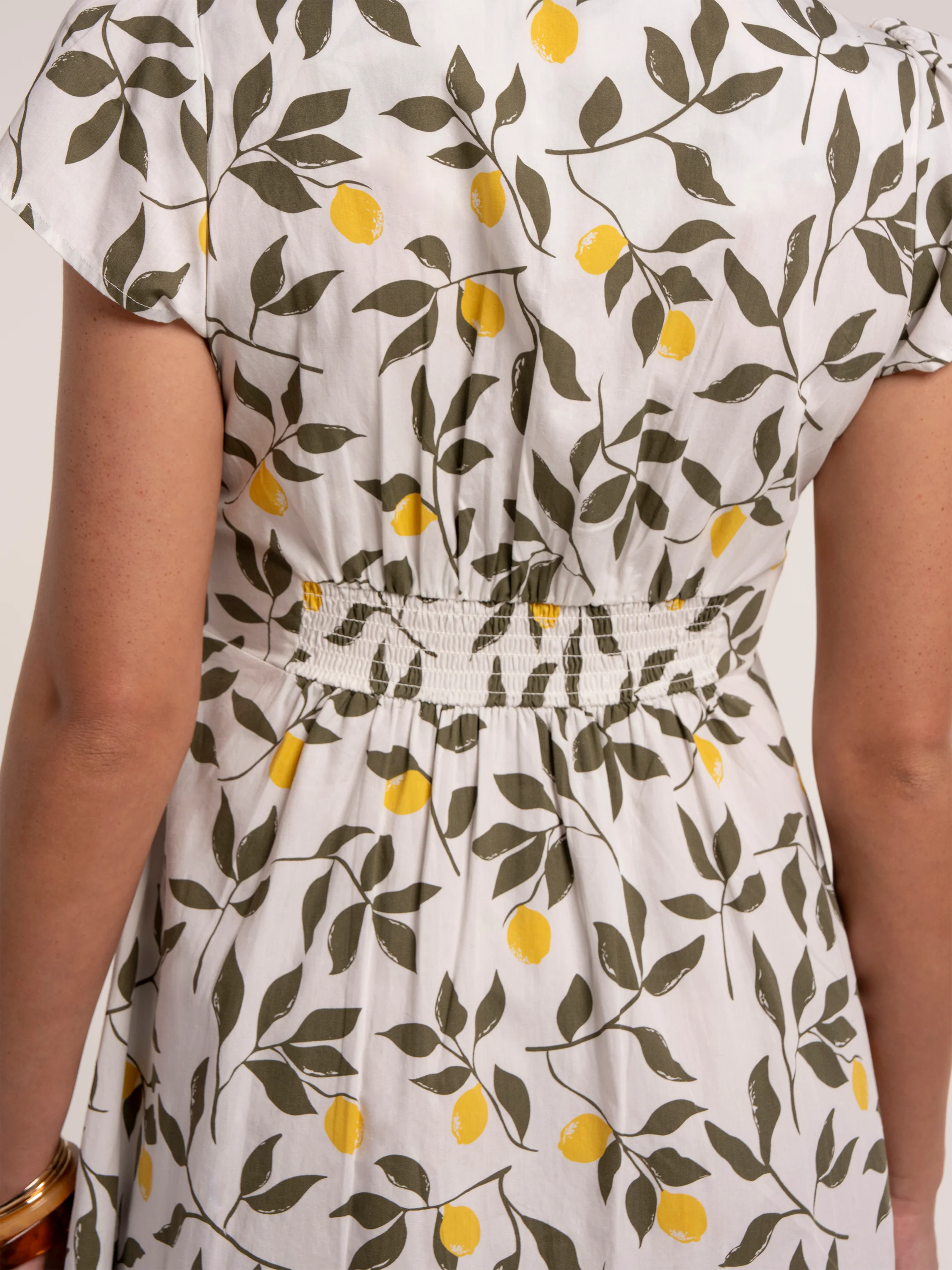 Renata Lemon Printed Knee Length Dress - Image 6