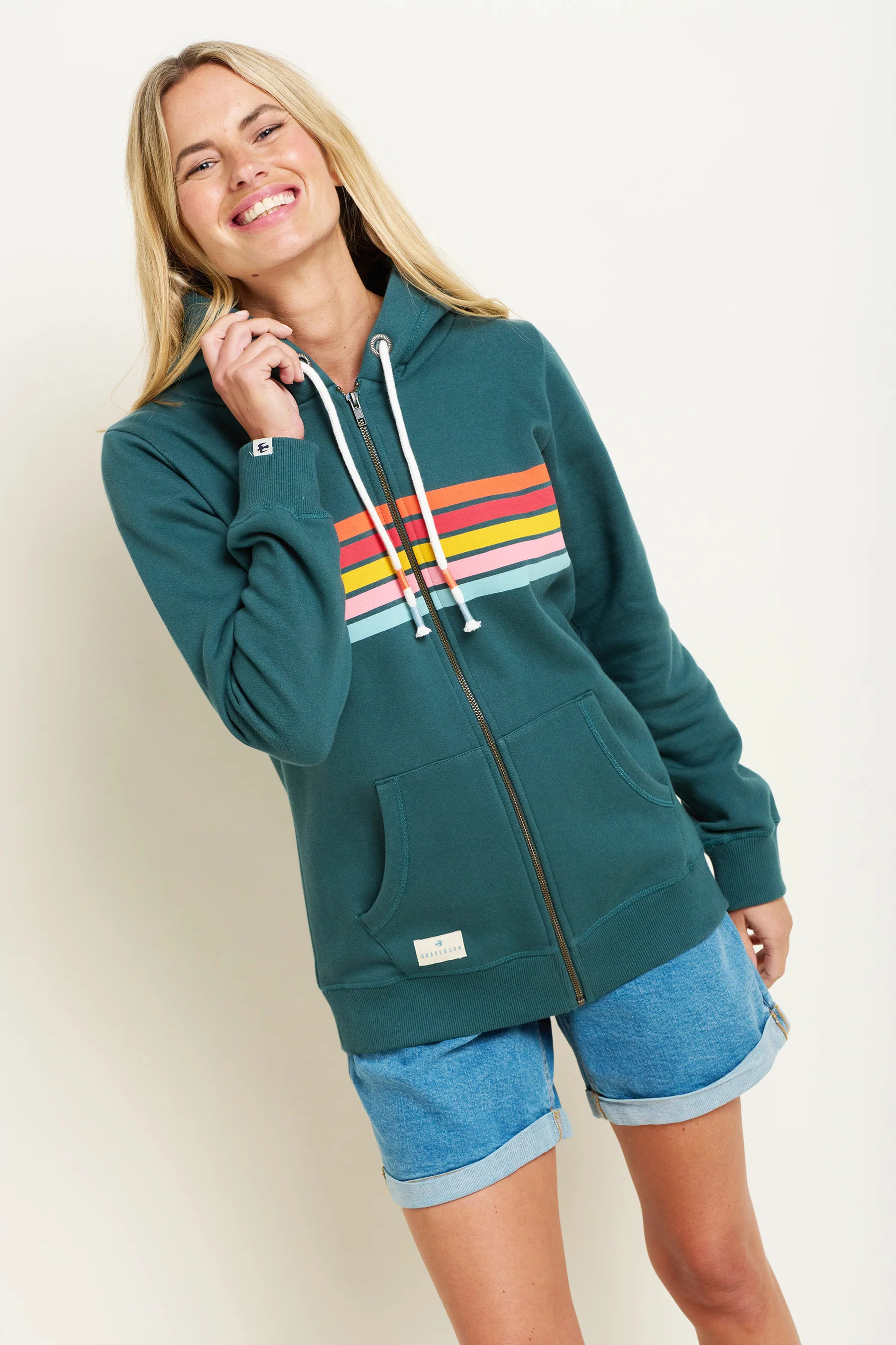 Retro Stripe Zip Thru Hoodie - Image 4