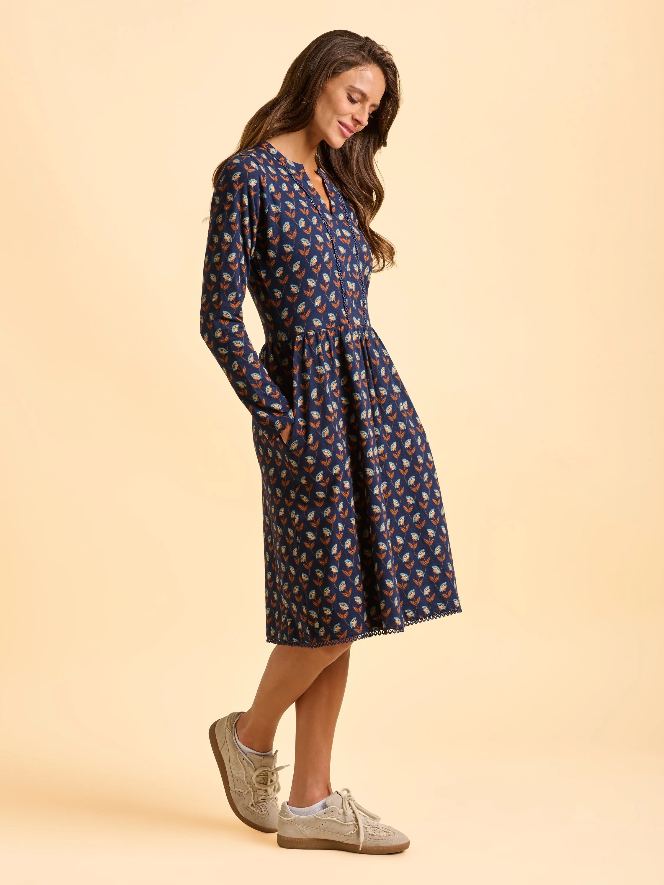 Rowan Navy Jersey Dress - Image 3