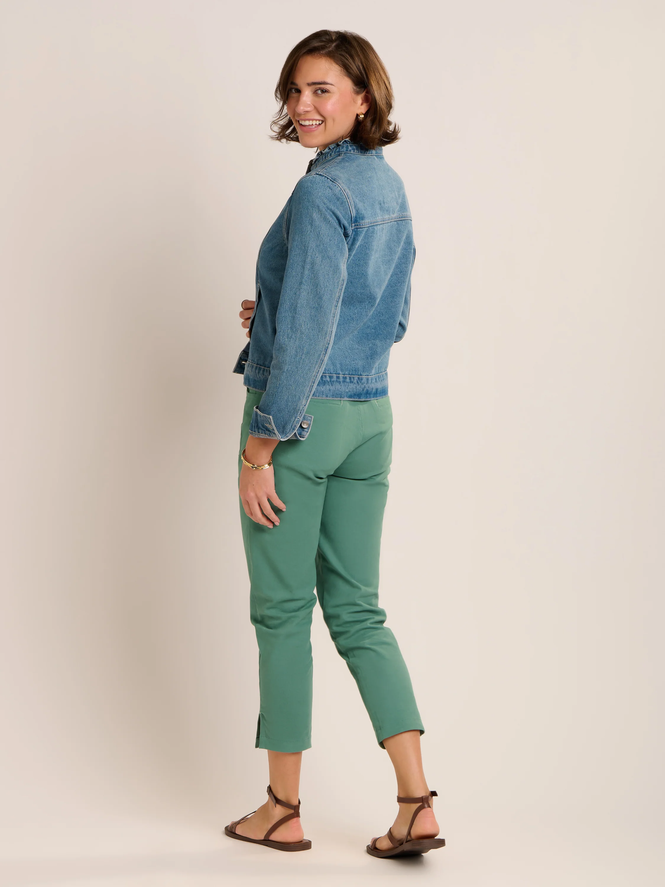 Ruffle Neck Denim Jacket - Image 2