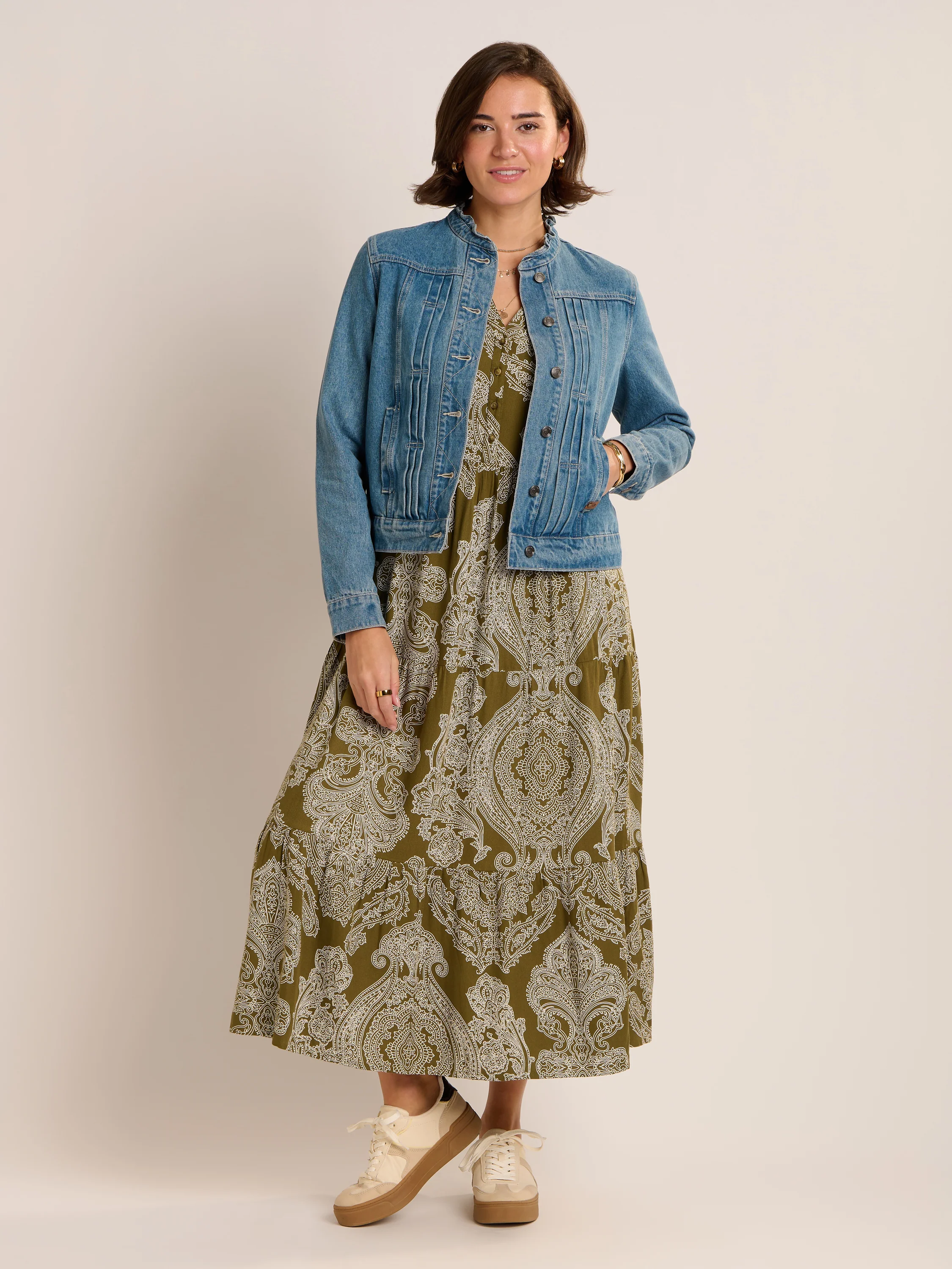 Ruffle Neck Denim Jacket - Image 6